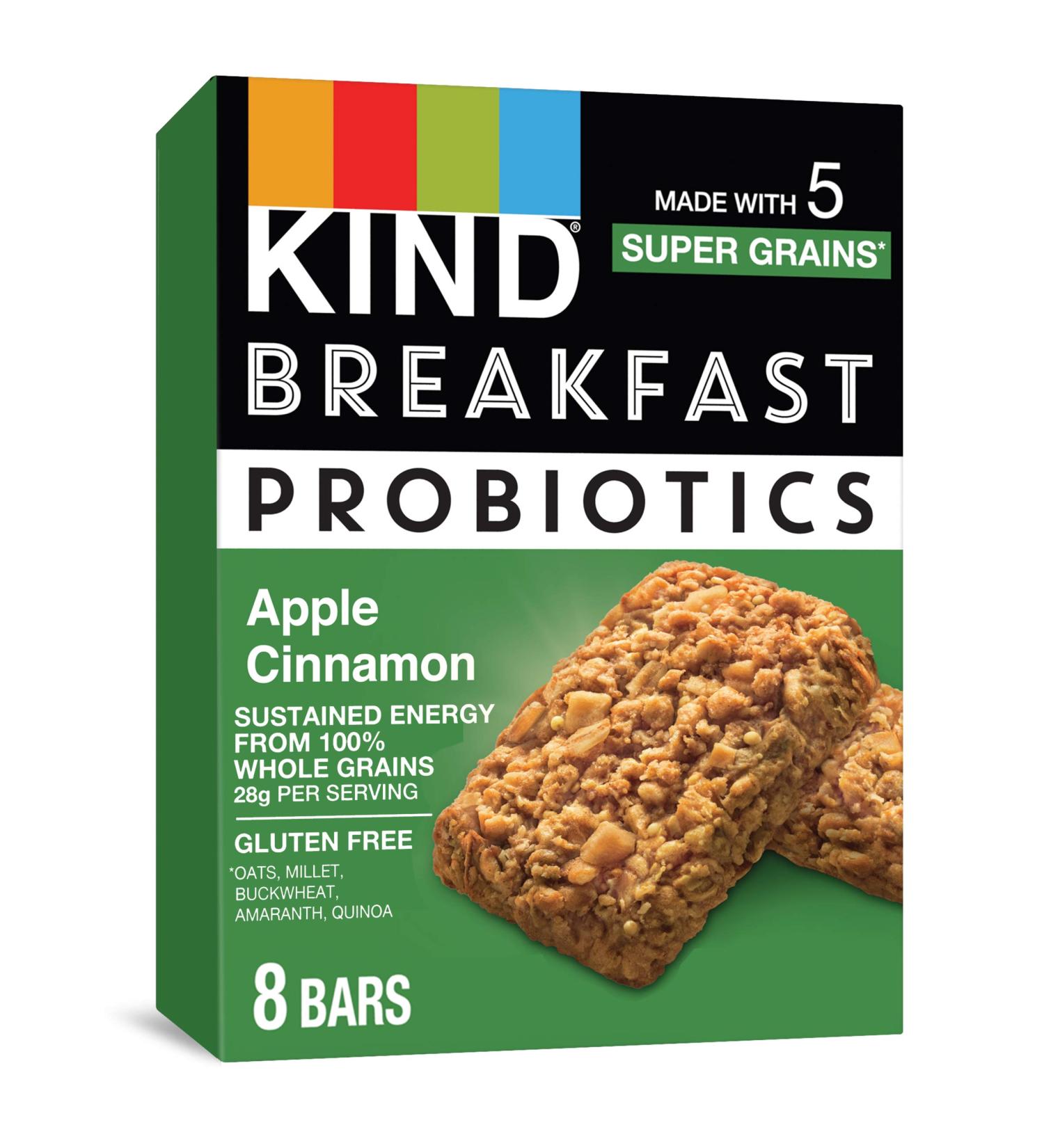 KIND Breakfast Probiotic Bars - Apple Cinnamon  1.76 oz (32-Pack) | Delicious & Healthy Snack - Buy Online on GoSupps.com