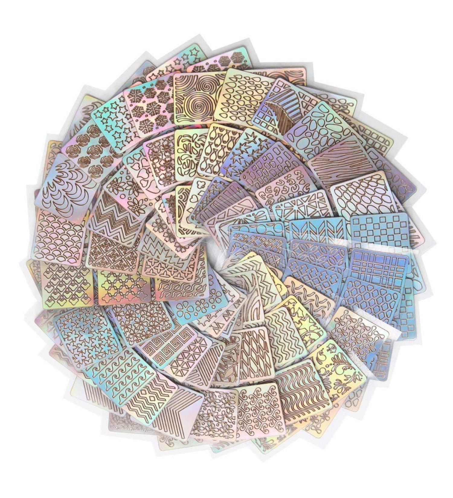 Dokpav 144 Pcs Nail Vinyl Stencils Set - 72 Unique Designs for Nail Art Decoration | DIY Nail Design Tools Decals - 24 Sheets - Buy Online on GoSupps.com