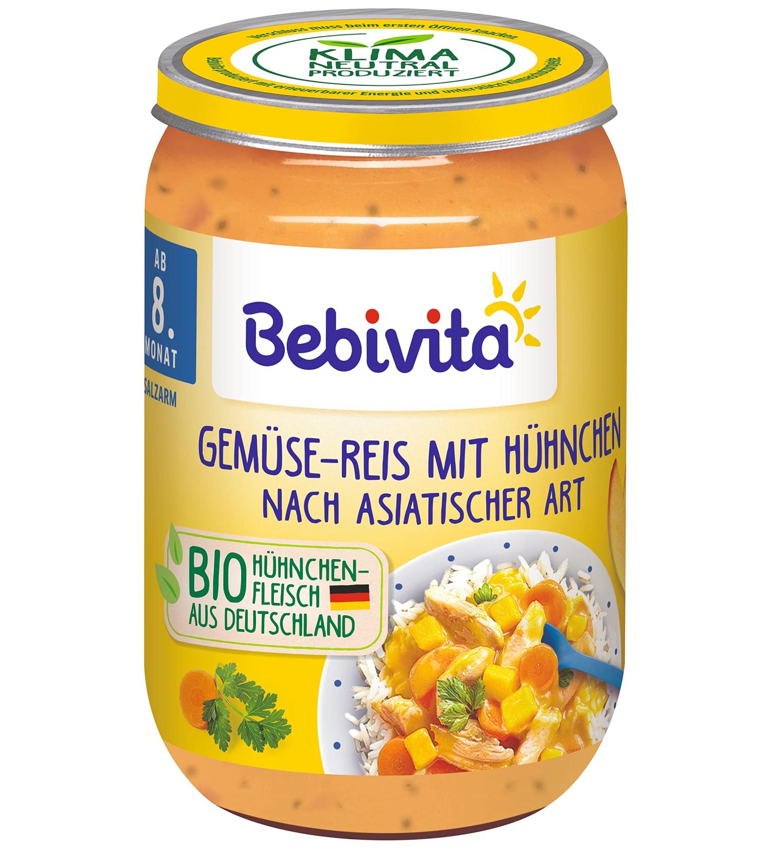 Bebivita menus from the 8th month-vegetable rice with chicken in the Asian way 6-pack (6 x 220g) vegetable rice with chicken in the Asian way