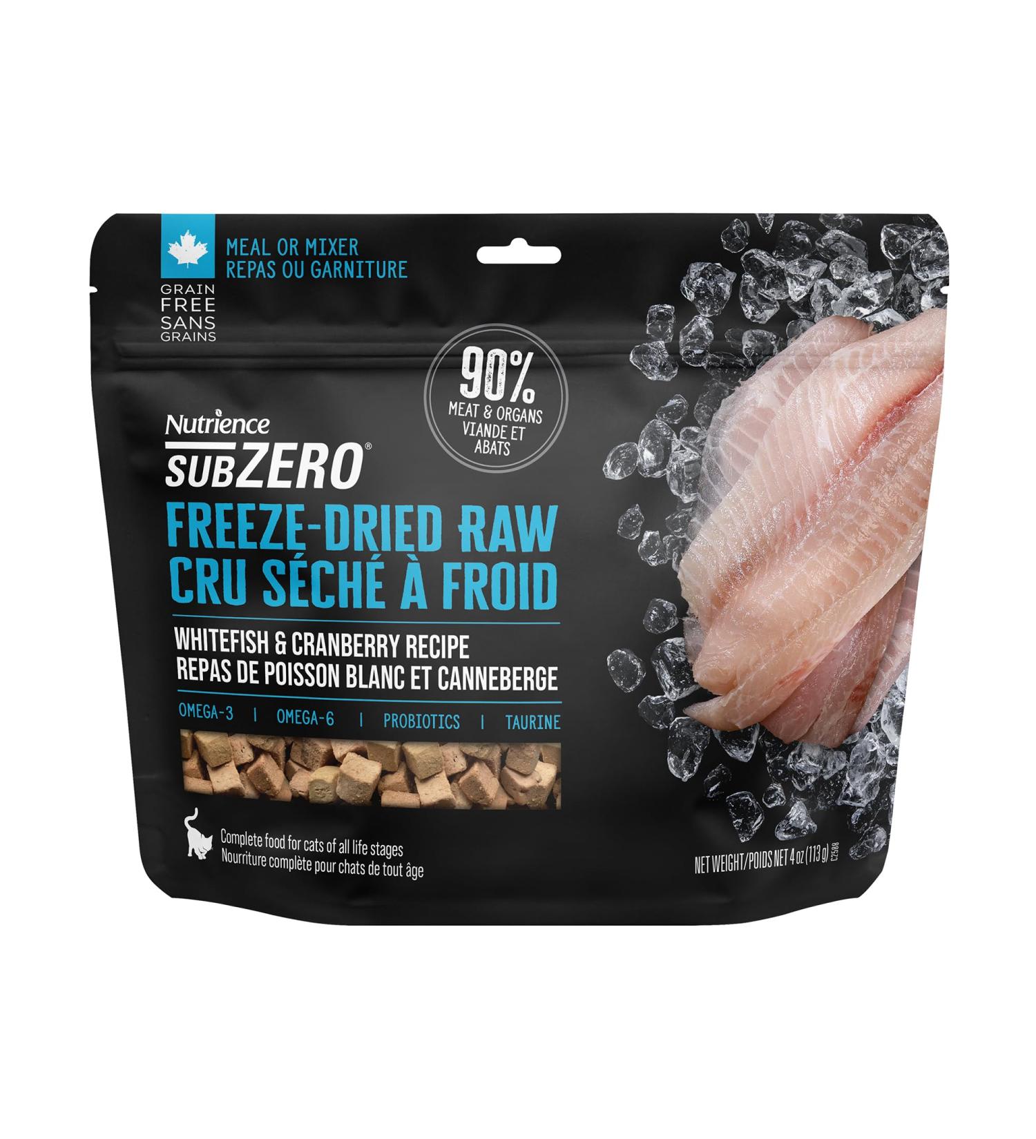 Nutrience SubZero Freeze-Dried Raw Cat Food - Whitefish & Cranberry Recipe - 113 g Whitefish & Cranberry 113 g (Pack of 1) - Buy Online on GoSupps.com