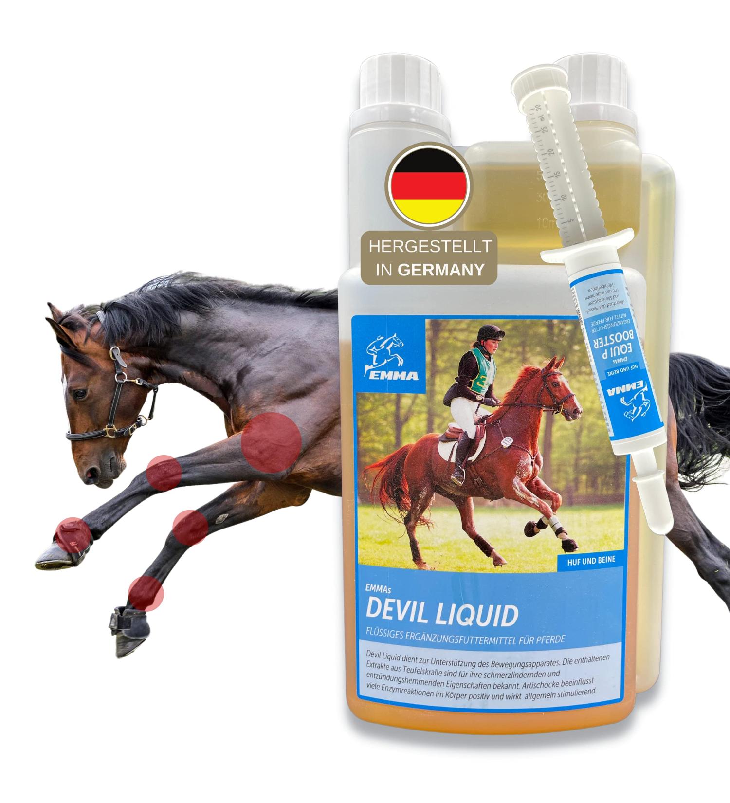 Devil's Claw Horse + Willow Bark Horse - First Aid Horse Joints - Devil's Claw + Equi P Booster - Glucosamine Locomotor System Support Horse - Tendons Ligaments 1L 30ml - Buy Online on GoSupps.com