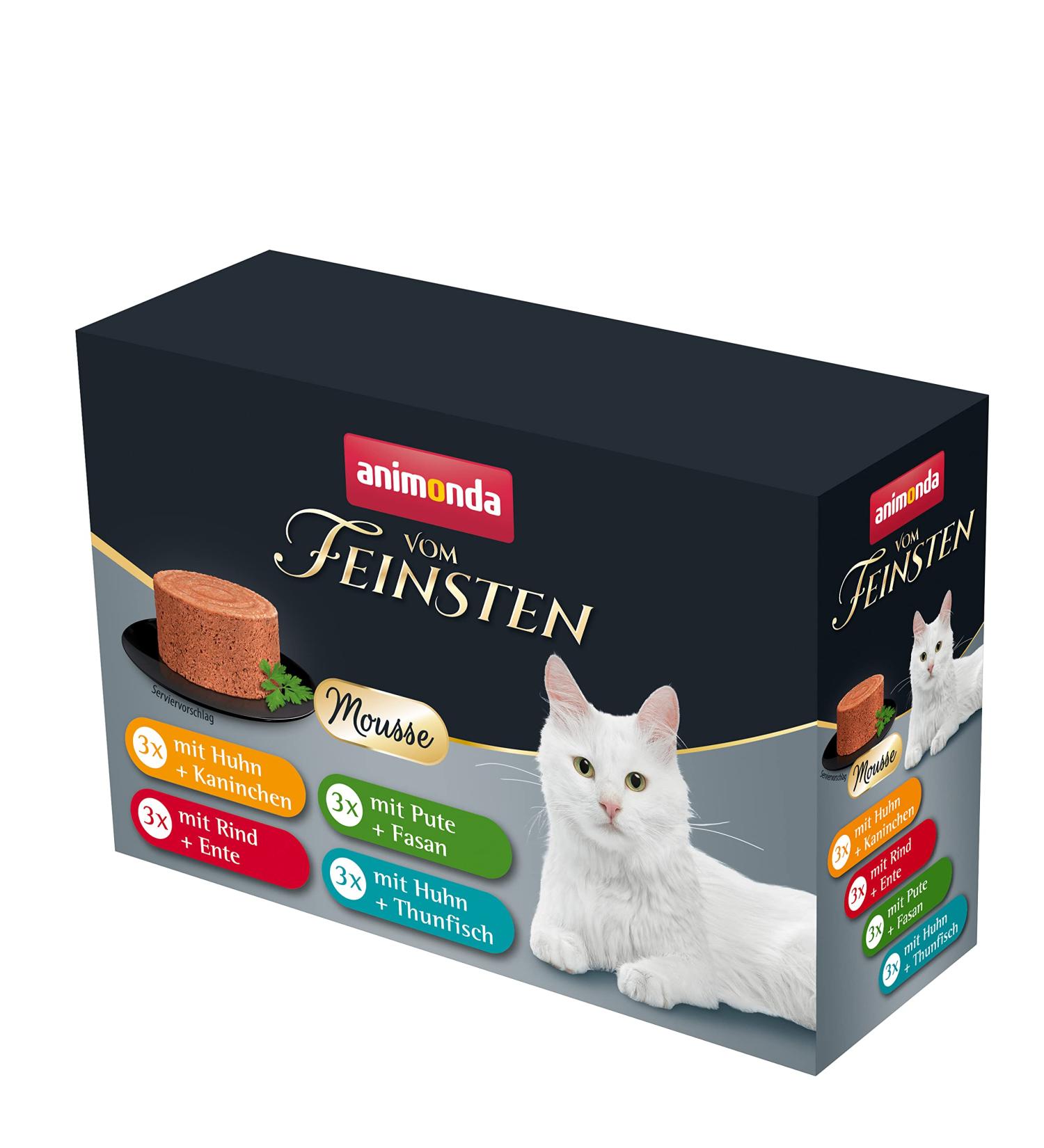 animonda vom Feinsten Mousse wet cat food wet cat food for adult cats sugar-free mousse variety 1 x 12 x 85 g