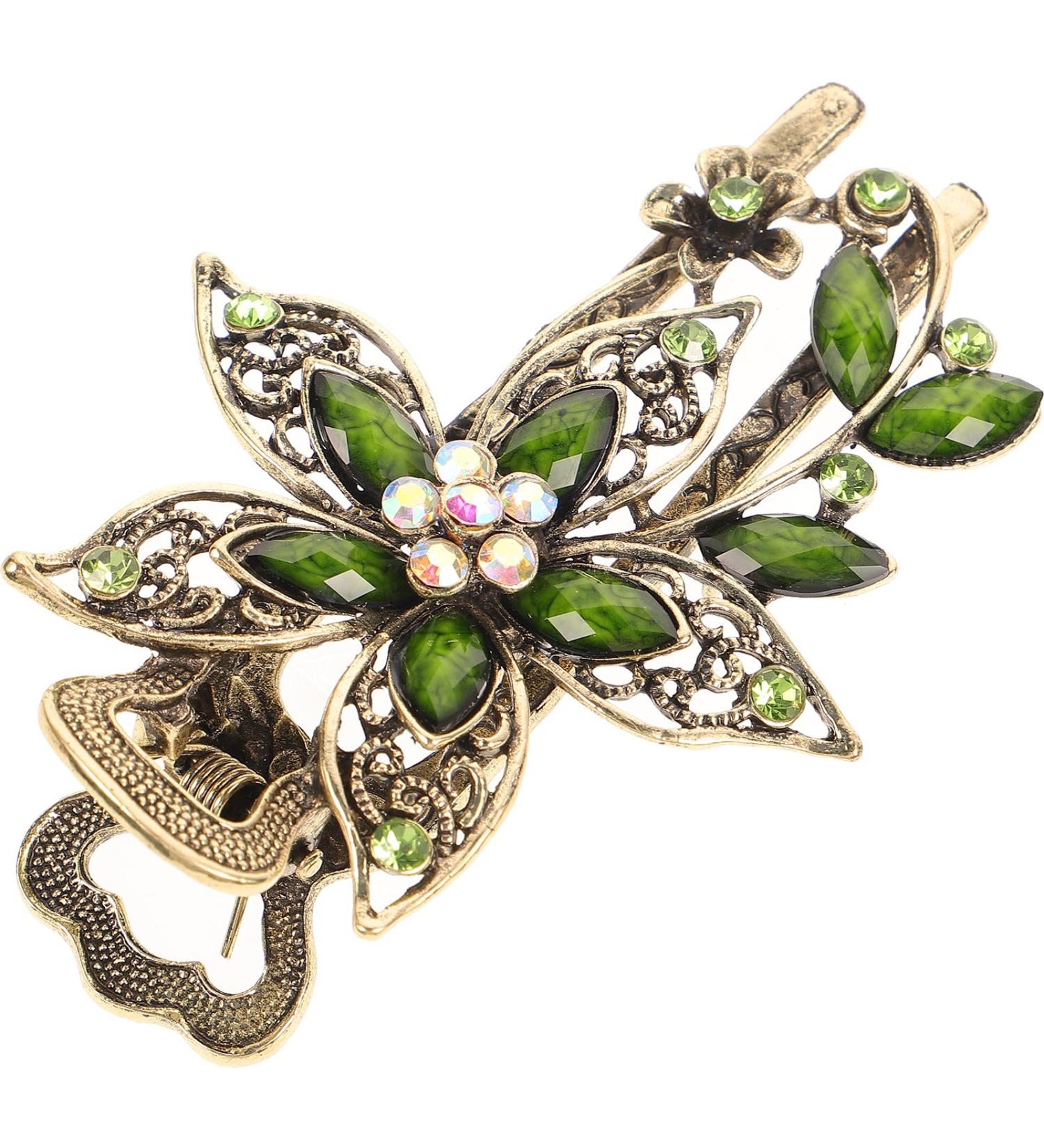 Ipetboom Luxurious Vintage Hair Claw Clip and Crystal Hairpins - Ornate Gold Hair Clips for Fashionable Women and - Buy Online on GoSupps.com