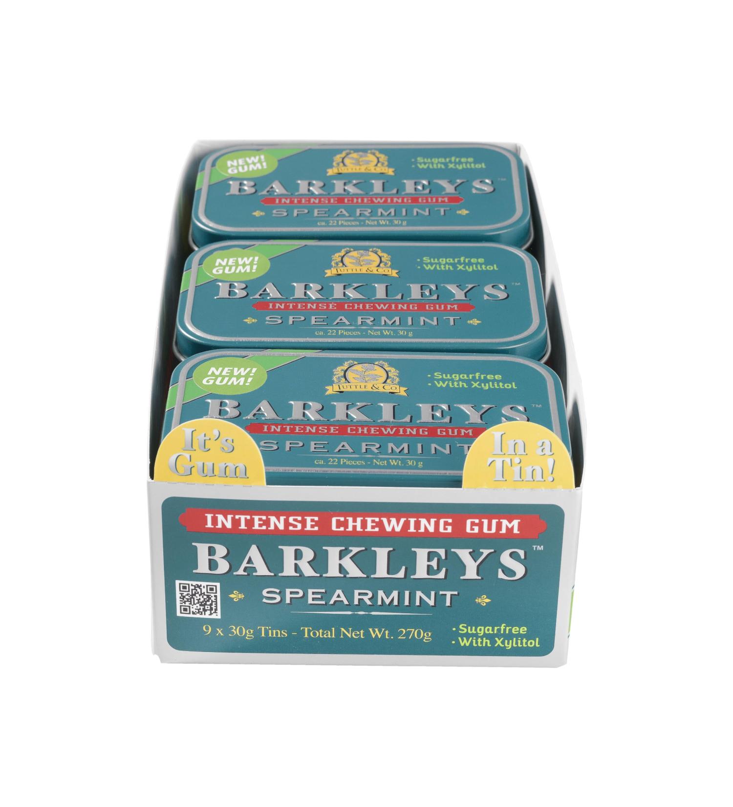 Barkleys Sugar Free Chewing Gum with Spearmint Gum 9 x 30 g - Buy Online on GoSupps.com