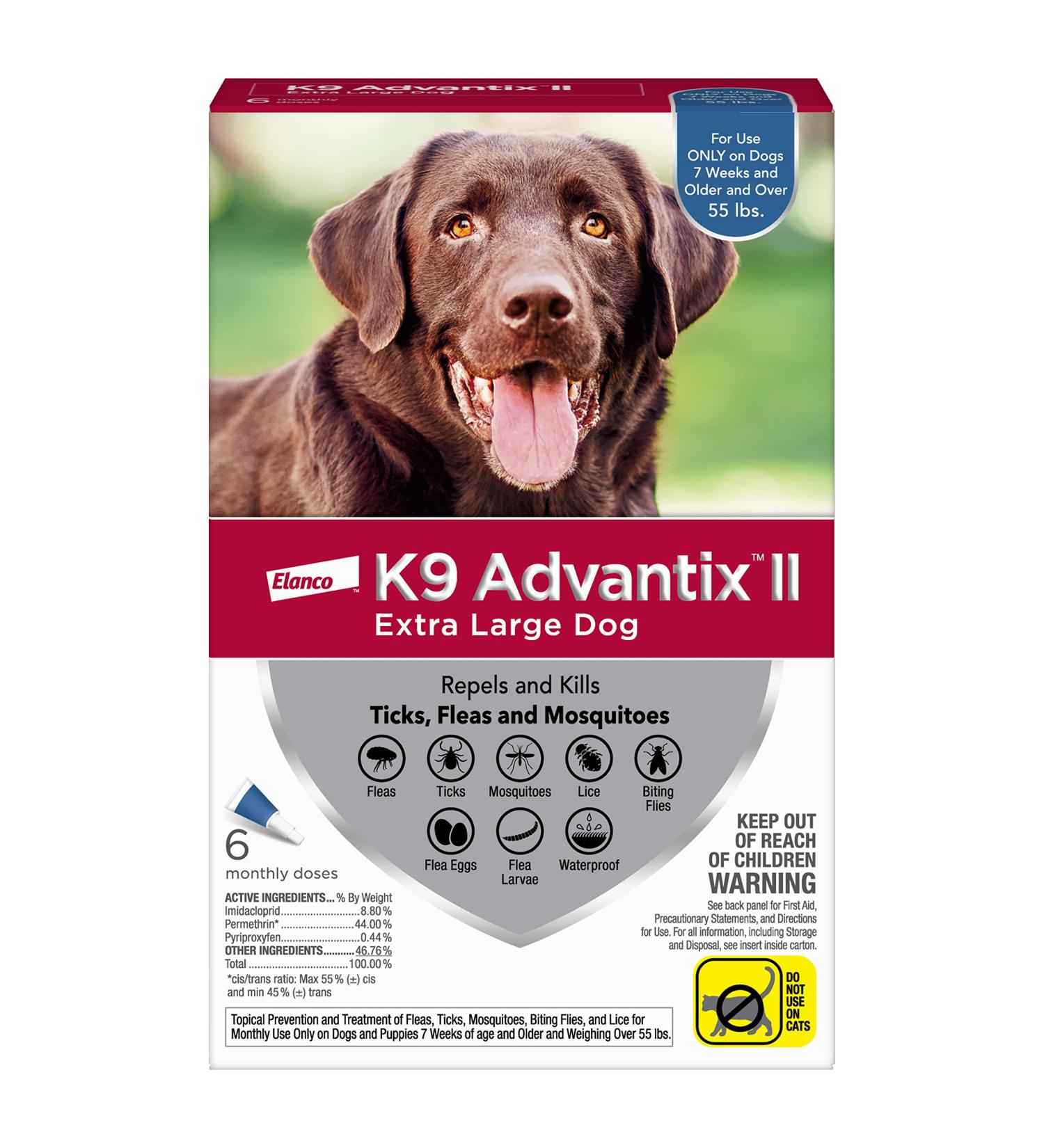 K9 Advantix II Flea and Tick Prevention 6-Pack for Extra-Large Dogs | Over 55 lbs - Buy Online on GoSupps.com