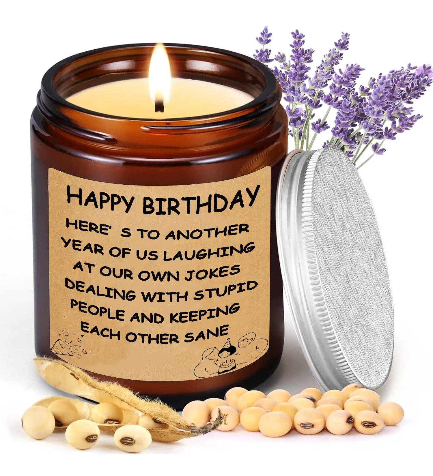 Soy Wax Lavender Scented Candle Gift for Women - Handmade Aromatherapy - 50 Hours Long Lasting - Perfect Birthday Gift for Friend - Buy Online on GoSupps.com