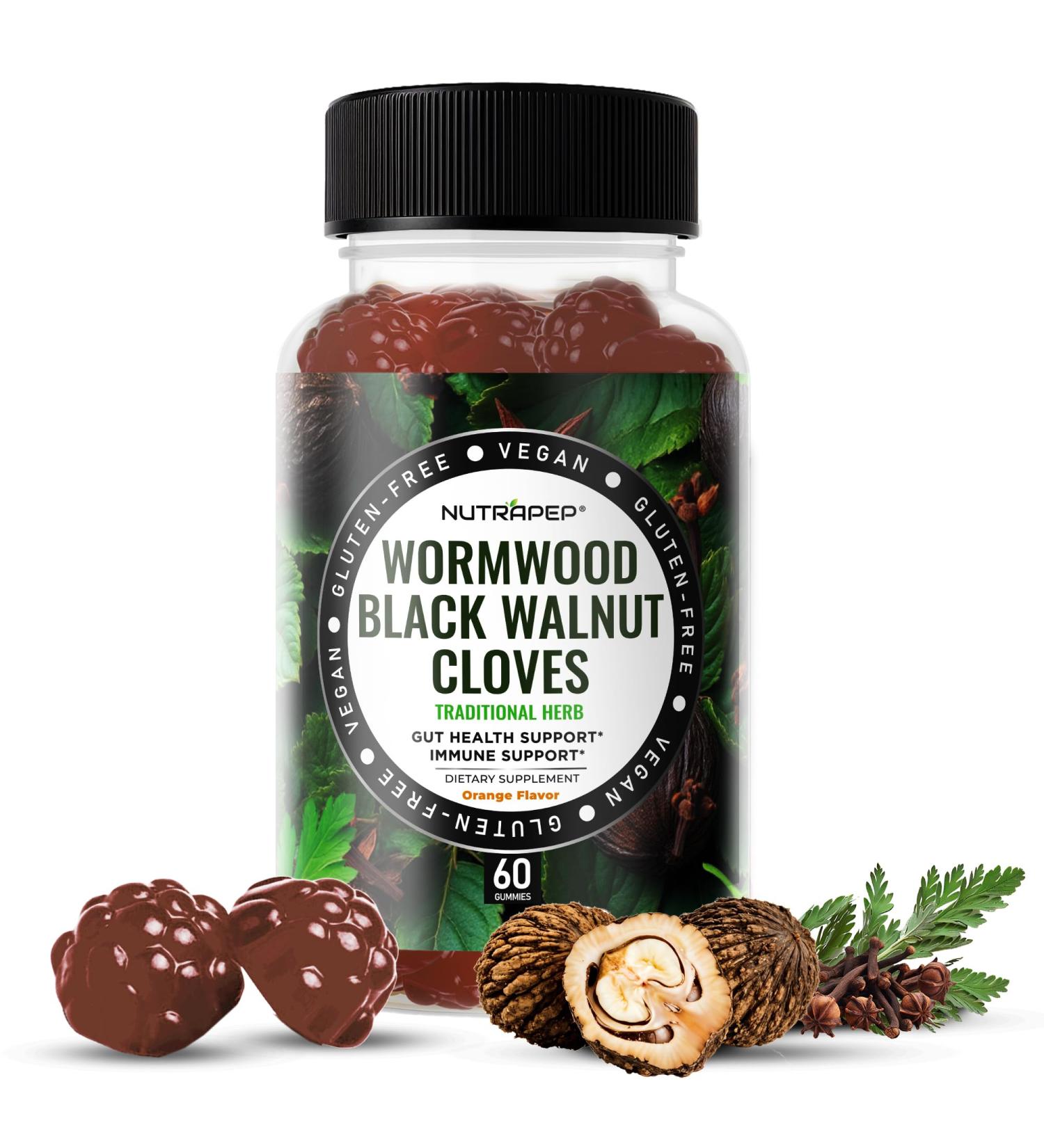 NutraPep Wormwood Black Walnut Clove Capsules - Natural Detox Gut Cleanse - Digestive Health & Intestinal Support - Advanced Wormwood Combination Walnut Herb Extract Supplement for Adults - Buy Online on GoSupps.com