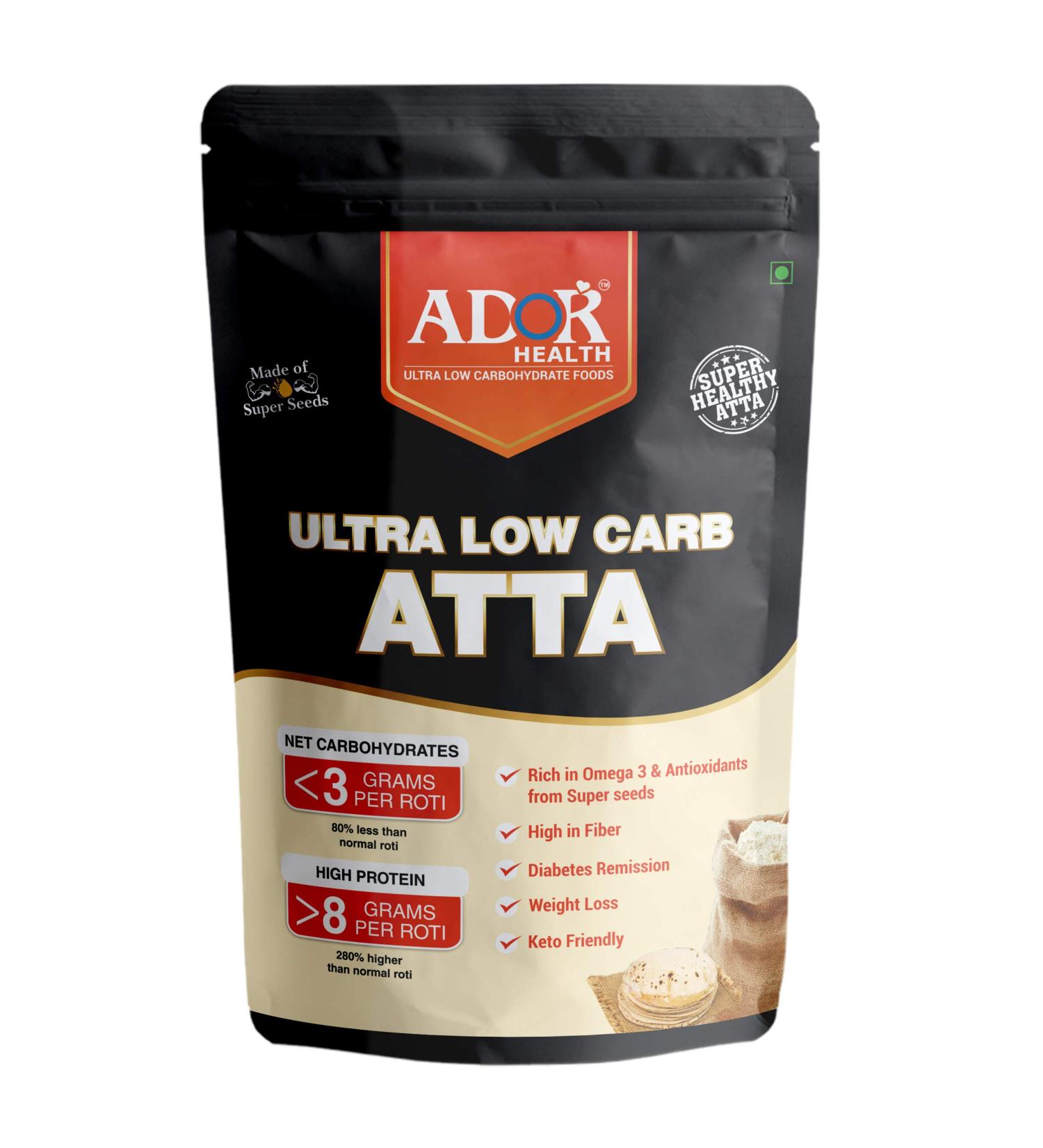 ADOR Health Ultra Low Carbohydrate Roti Mix - Keto & Diabetes-Friendly Aata (1 KG) for Healthy Living - Buy Online on GoSupps.com