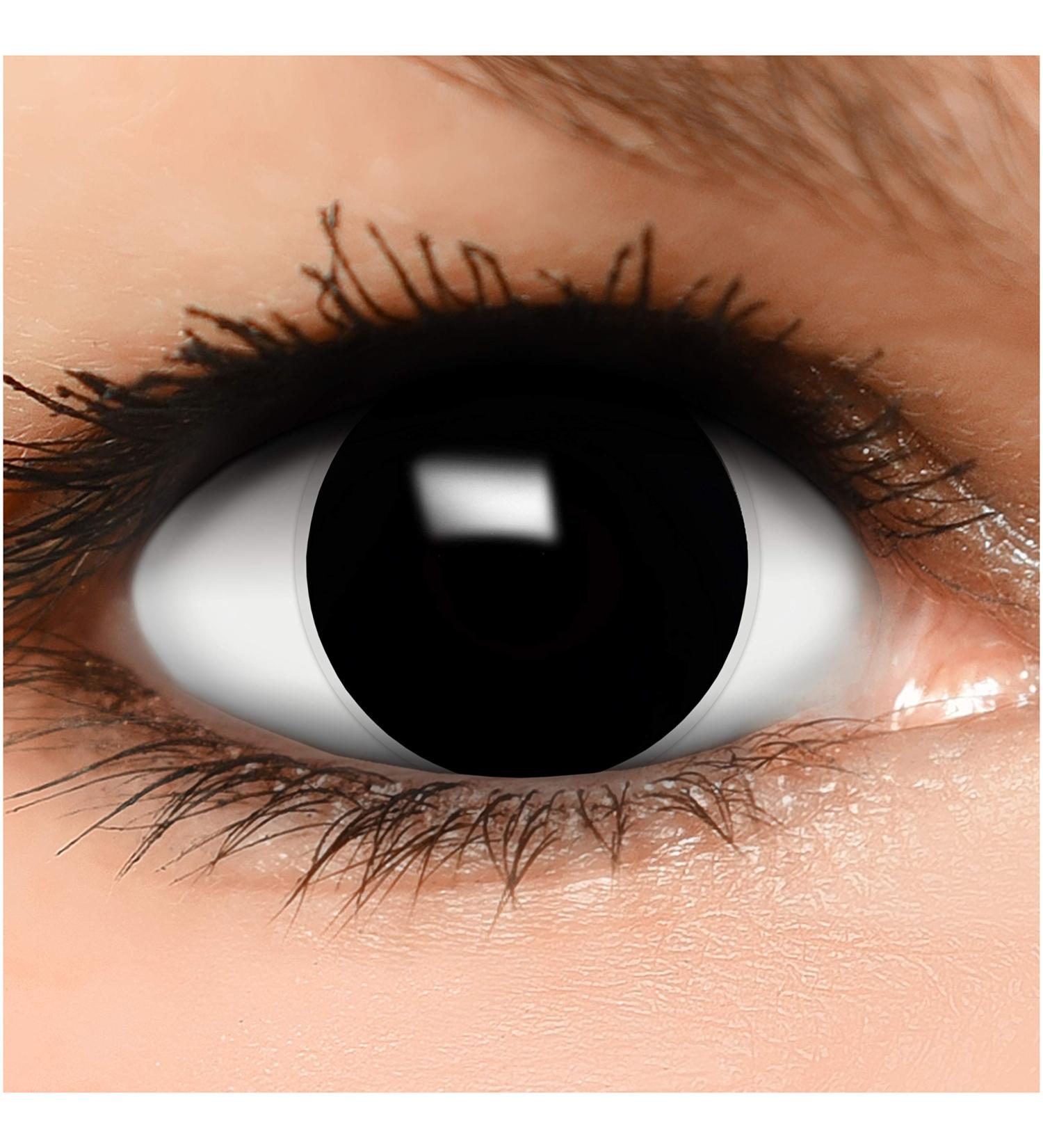 Funzera colored contact lenses Halloween witch 2 pieces (1 pair) without prescription easy -to -use black lentils 2 x colored black witch contact lens for cosplay carnival carnival