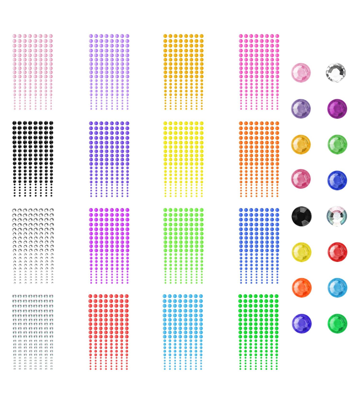 Fousenuk 3520 Self-Adhesive Glittering Stones - 16 Leaves 4 Sizes 16 Colors for DIY Art Face & Nail Make-Up - International Shipping Available - Buy Online on GoSupps.com