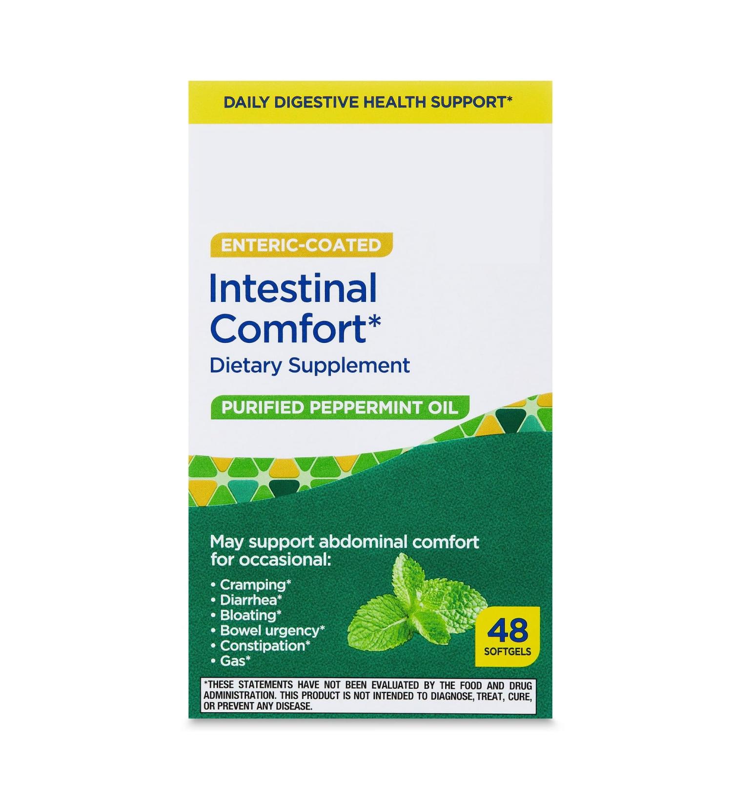 SEDLAV Intestinal Comfort Purified Peppermint Oil Dietary Supplement Softgels 180 mg 48 Count Capsules Sticker