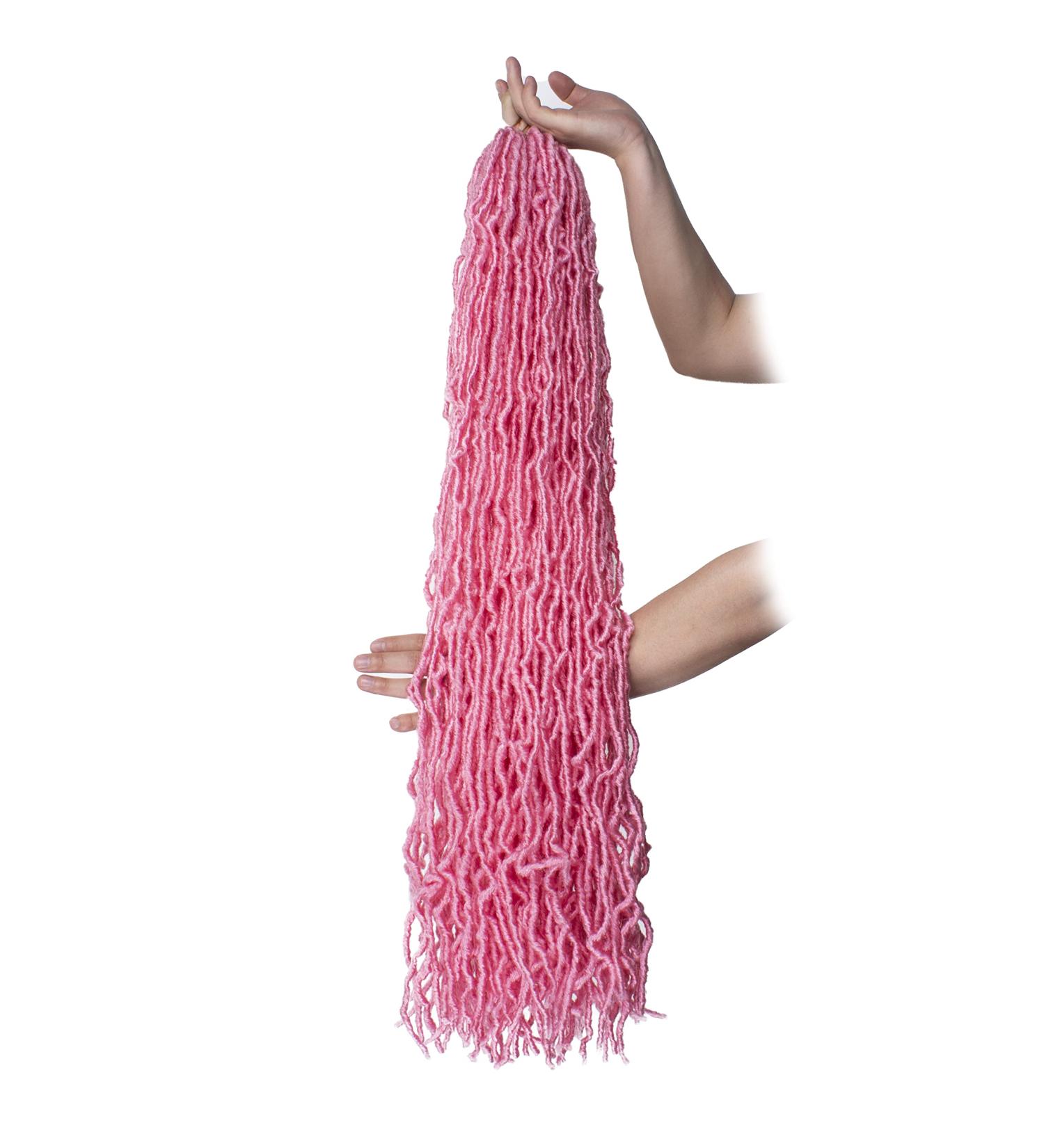 ZRQ 2 Packs 36 Inch Pink Faux Locs Crochet Hair - Soft Wavy Goddess Locs, Pre-looped Curly Afro Roots - Buy Online on GoSupps.com