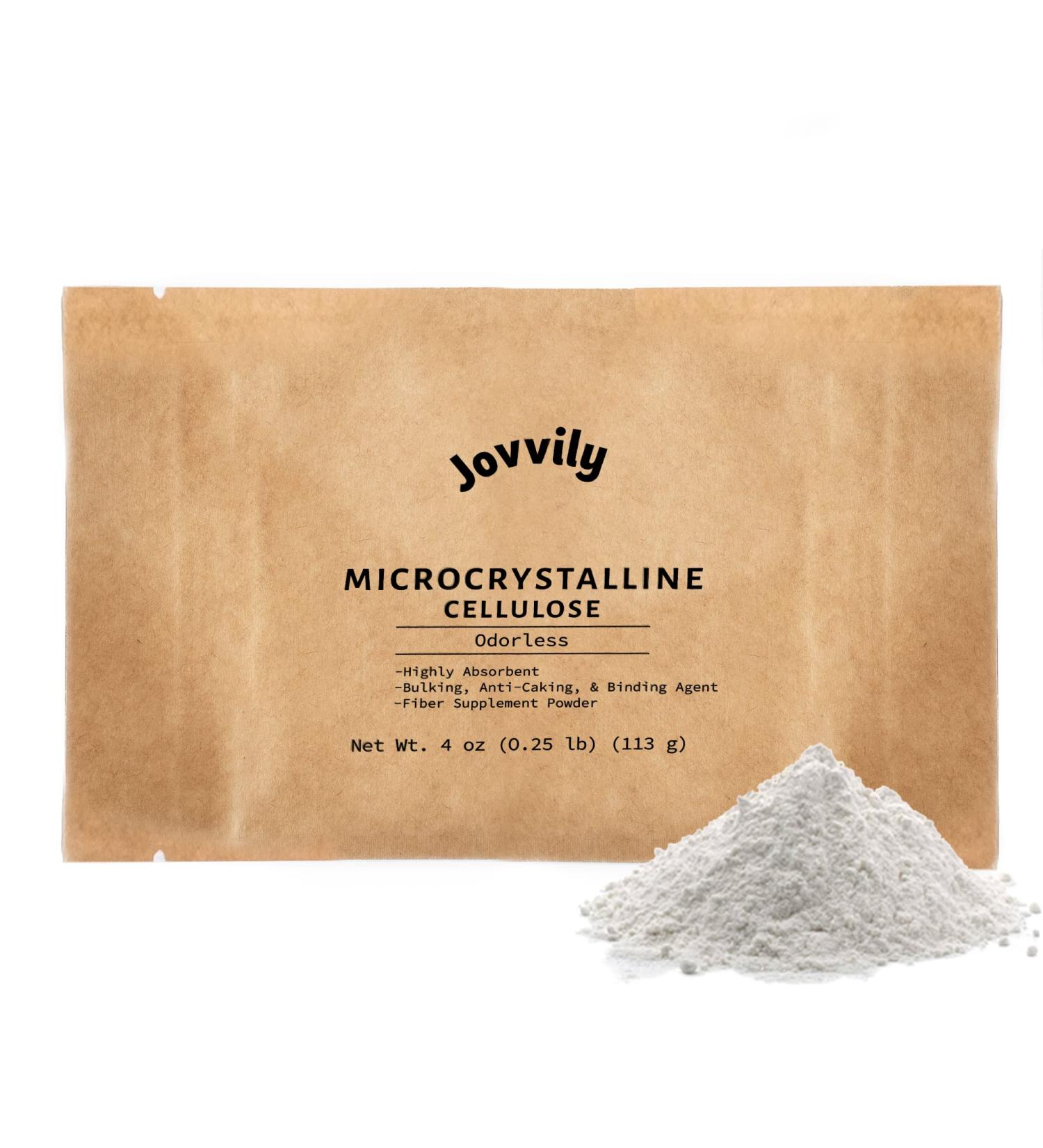 Jovvily Microcrystalline Cellulose Powder 4 oz - Fiber Supplement & Binding Agent - Buy Online on GoSupps.com
