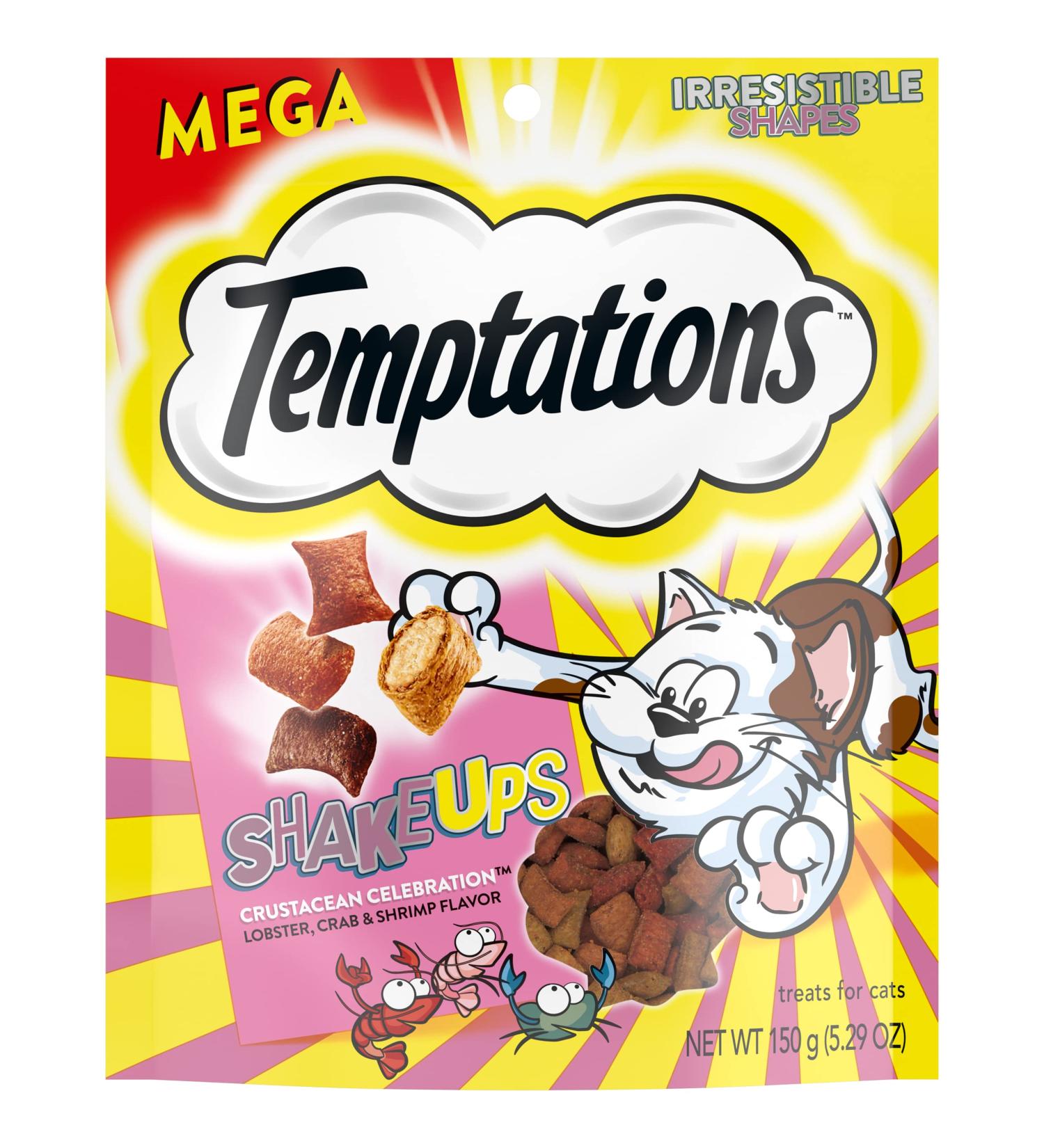 TEMPTATIONS ShakeUps Clucky Carnival Cat Treats - Crunchy and Soft - Lobster, Crab, Shrimp Flavors - 5.29 Ounce Pack - Buy Online on GoSupps.com