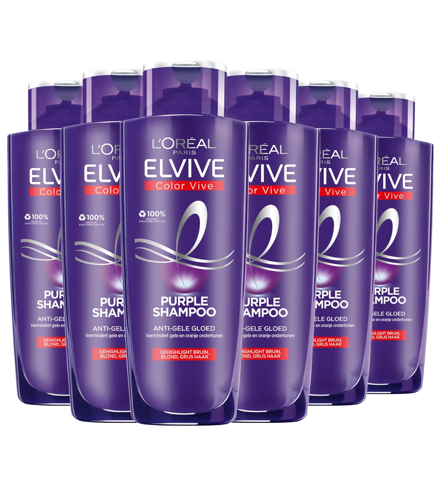 L'Oreal LOr al Paris Elvive Color Vive Purple Shampoo Blonde & Gray Hair 200ml 6x - Buy Online on GoSupps.com