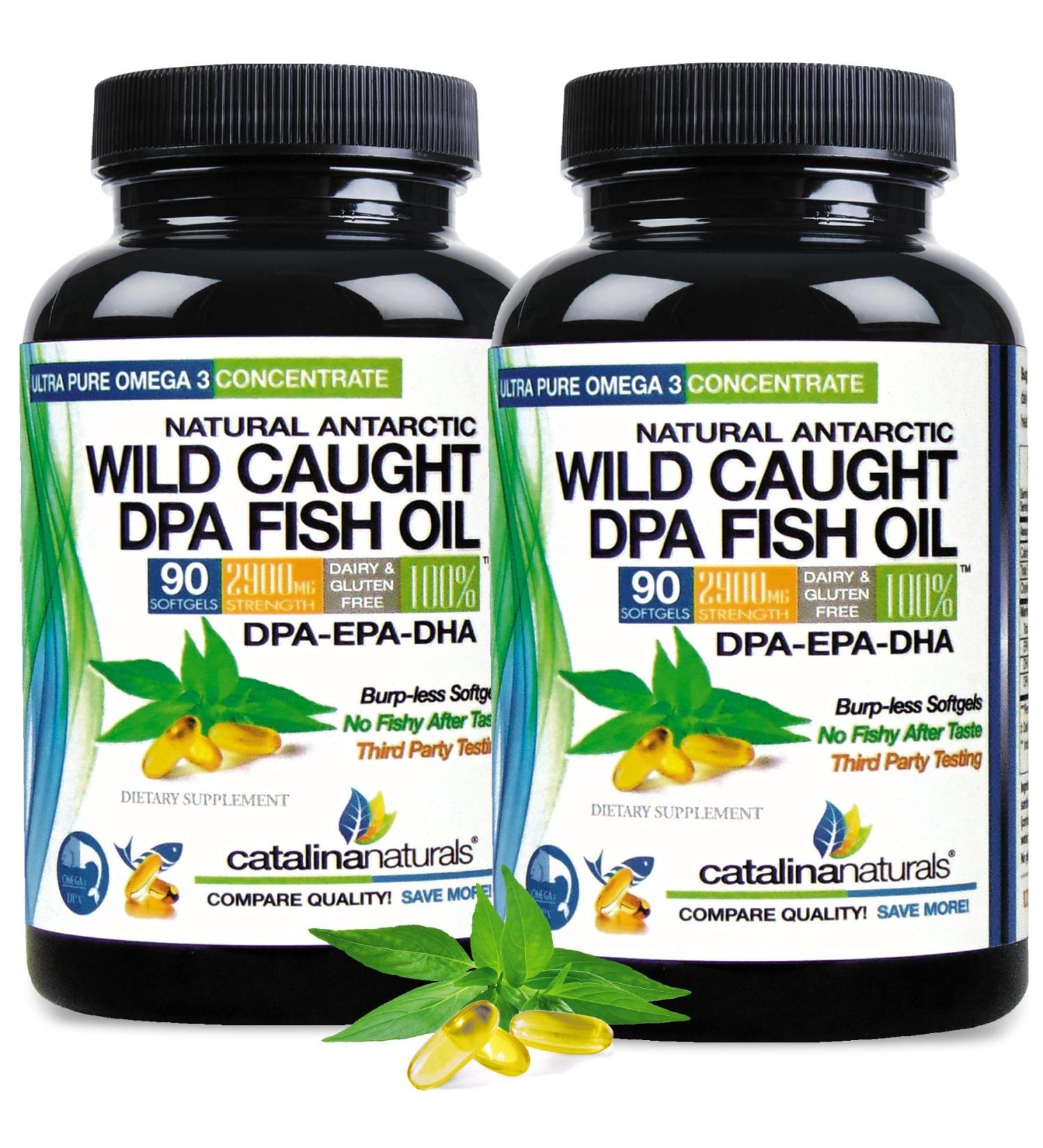 (Pack of 2) Wild Caught Omega-3 DPA Fish Oil - 2900 mg with DPA EPA & DHA - 180 SoftGels Triple Strength Burp-Free - Buy Online on GoSupps.com