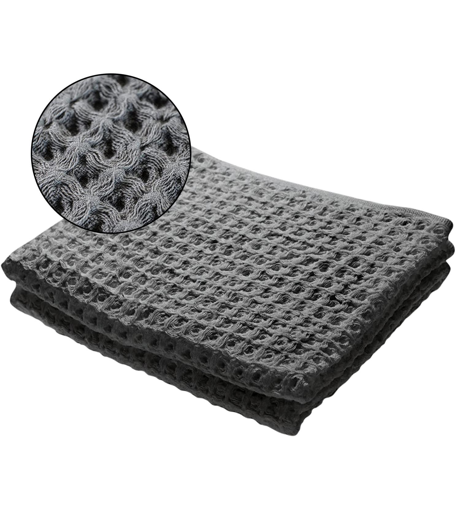 SUTERA Silverthread Waffle Towel California | Quick Drying & Ultra Soft Luxury Hand Towel | Grey 16x30 - Buy Online on GoSupps.com