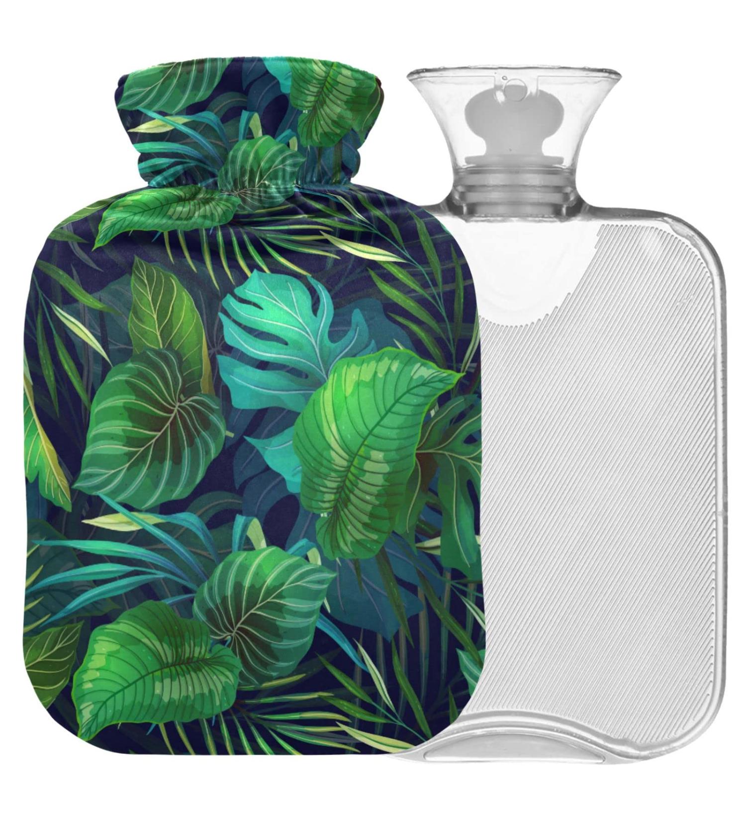 Naanle Tropical Leaf Hot Water Bottle - 2L Heat Bottle for Back Pain Relief Hand & Foot Warmer Neck Warmth & Cold Therapy - Buy Online on GoSupps.com