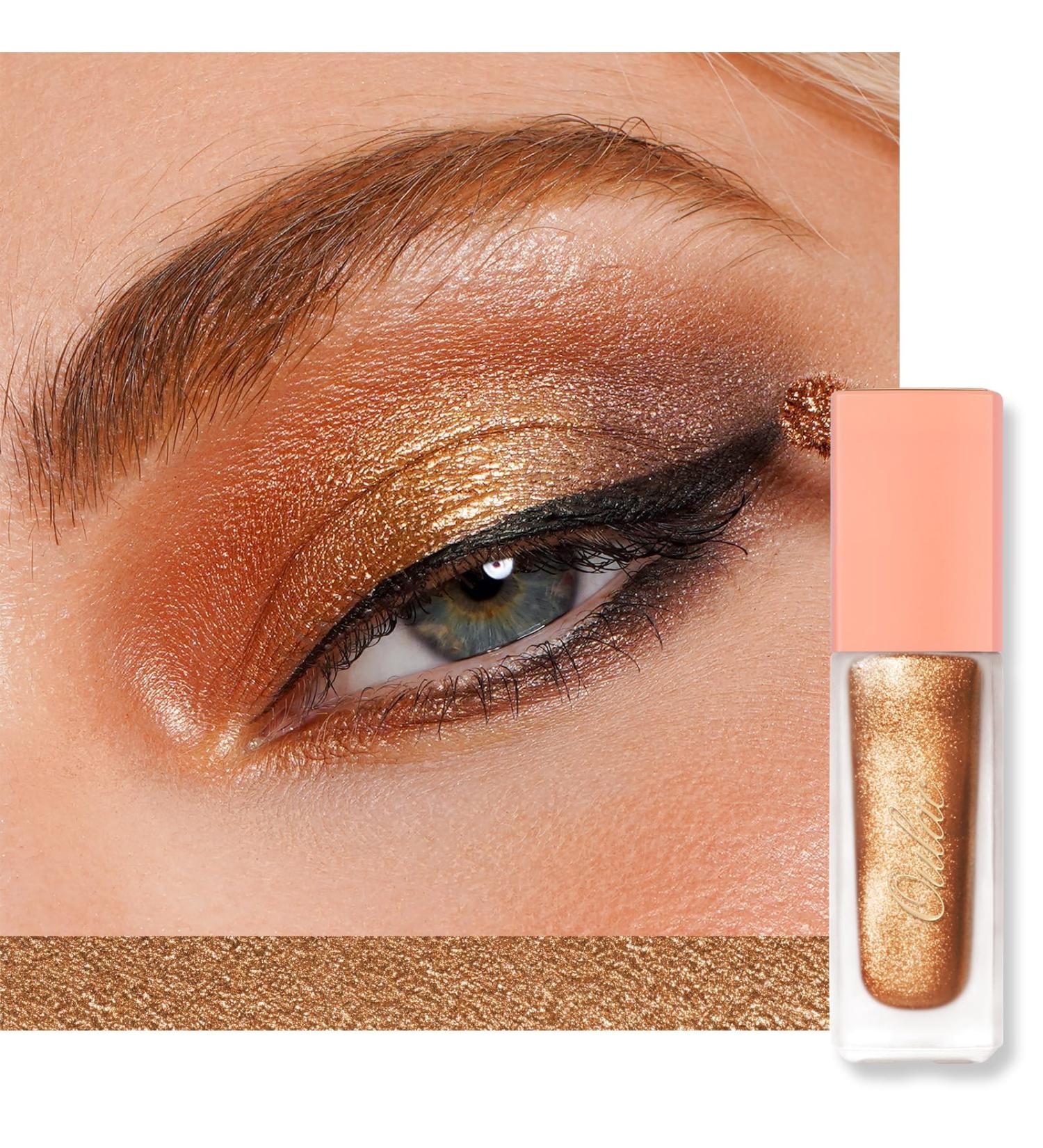 Oulac Liquid Glitter Eyeshadow Highly Pigmented Gold Eyeshadow Liquid Shimmer Eyeshadow & Eyeliner Metallic Bronze Eyeshadow Blendable Eye Make-up Vegan Cruelty-Free 5.4g Bronze Goddess (32) Bronze Goddess(32) - Buy Online on GoSupps.com