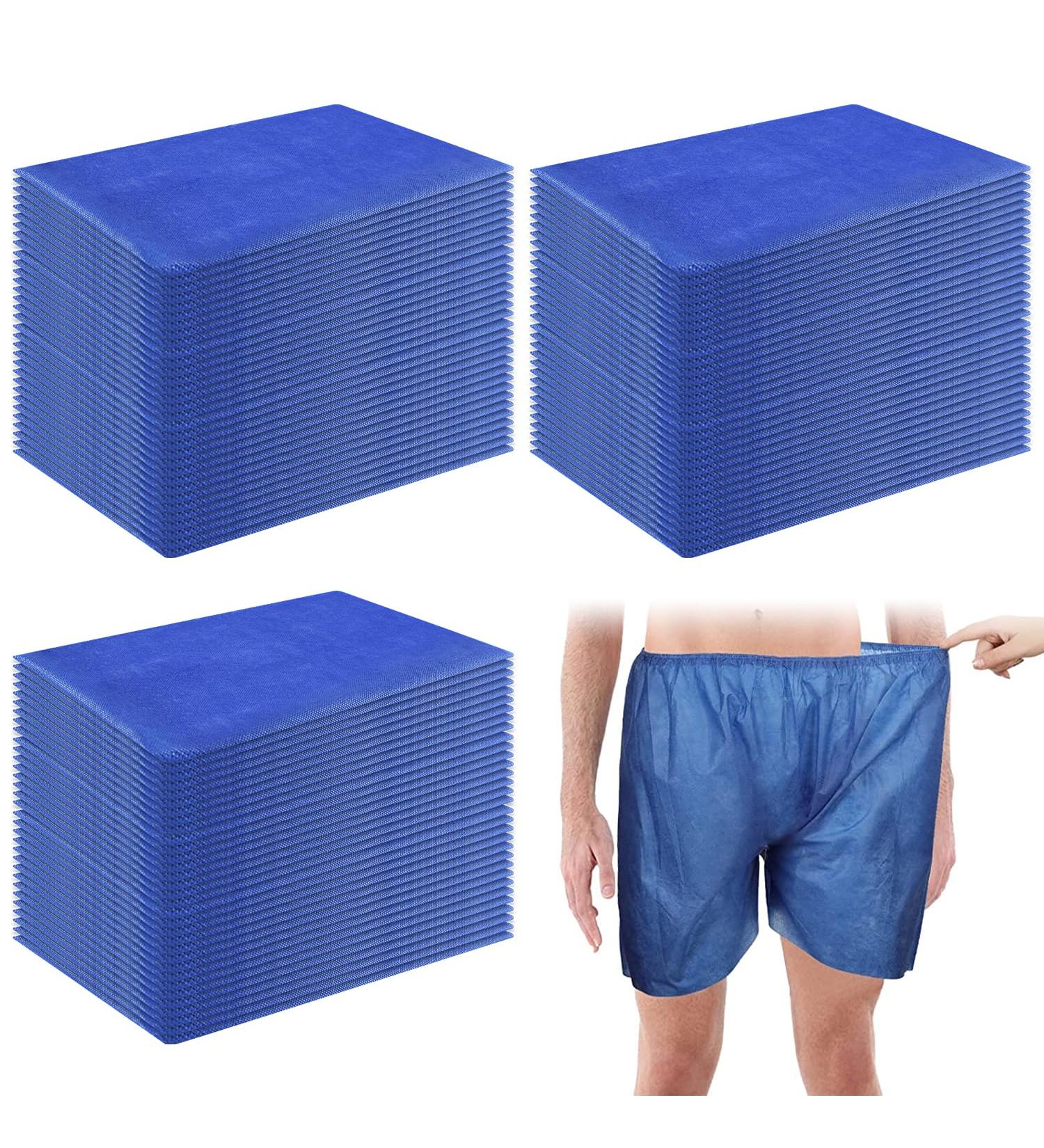 Disposable Examination Shorts - 50 Pack Non-Woven Elastic Unisex Large Patient Shorts for Medical Exams, Massages, and Tanning - Blue - Buy Online on GoSupps.com