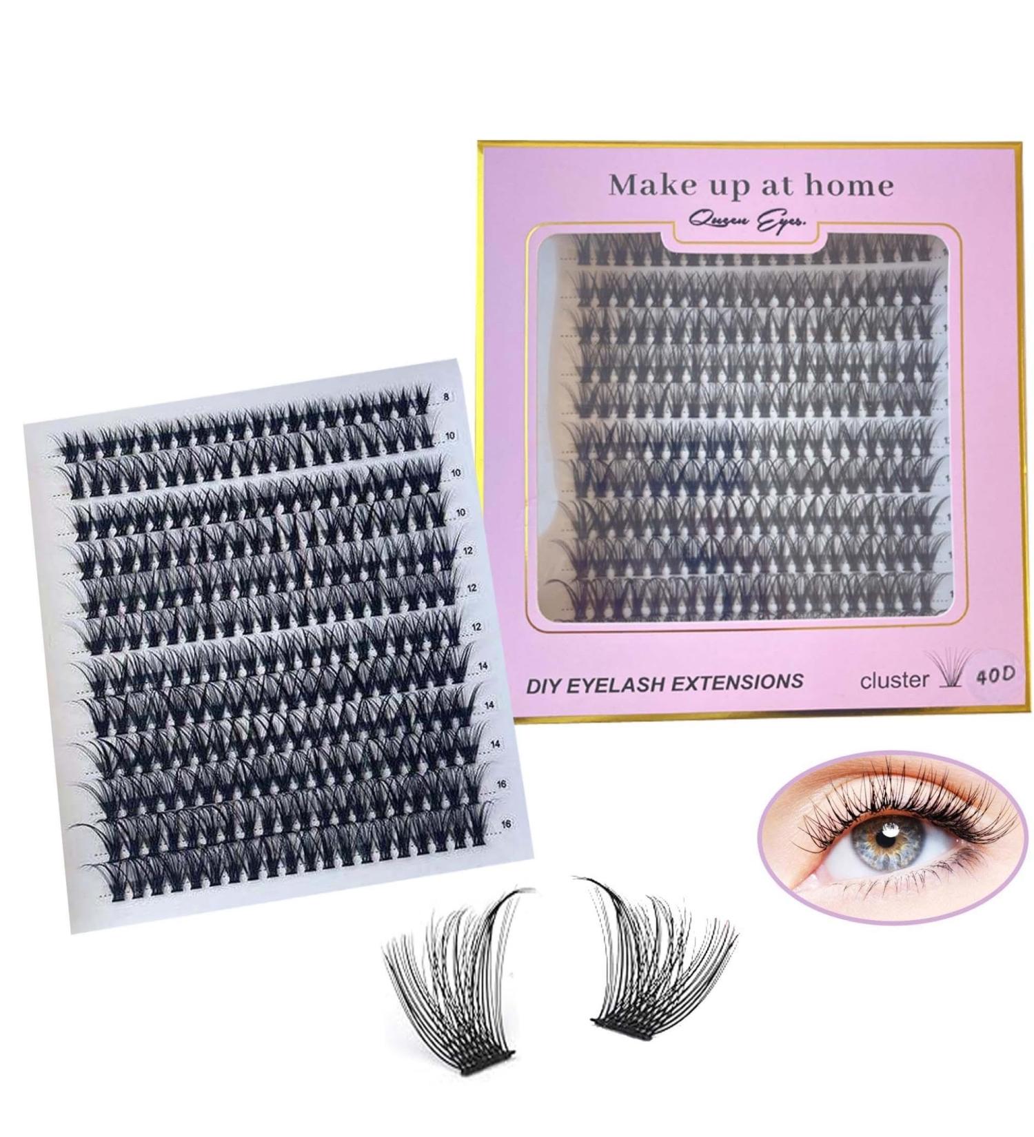 40D False Eyelashes - 240 Pieces Natural Black Individual Lash Extensions | Reusable Wispy & Natural Look (8-16mm Mix - Buy Online on GoSupps.com