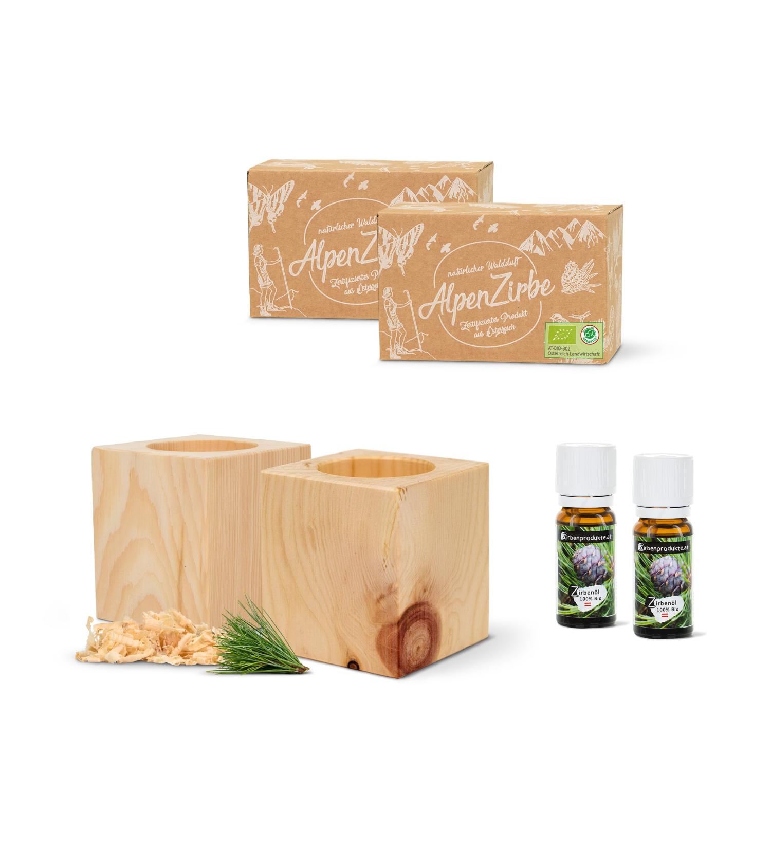 Buy Stone Pine Cube Set - Double Pack with Organic Stone Pine Oil & Shavings - 7x7x8cm | International Shipping Available - Buy Online on GoSupps.com