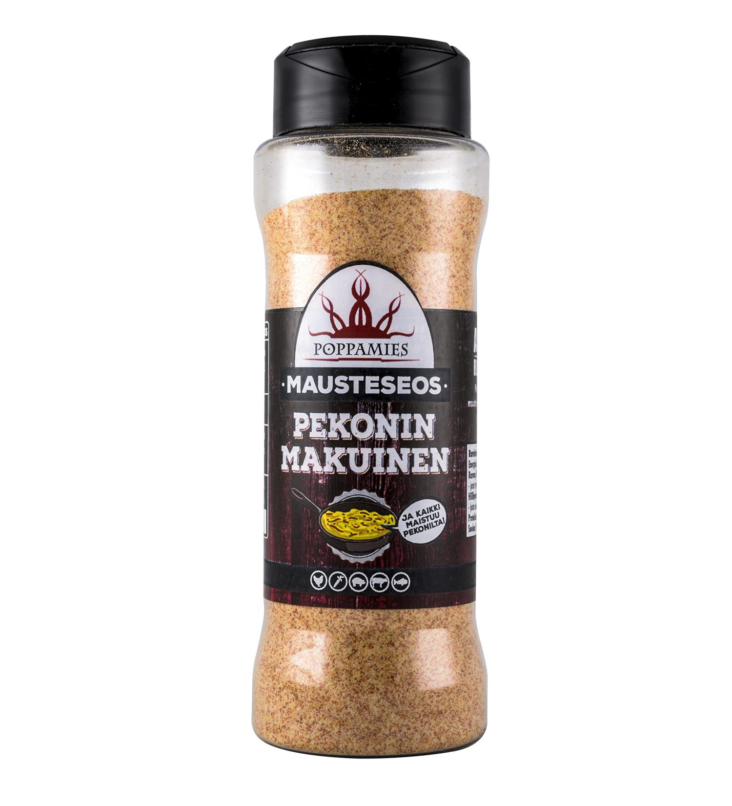 Poppamies Pekonin Makuinen - Spice Mix with Bacon Flavor - Great for Meat Potatoes and Vegetables - 100g Bacon Flavor mix