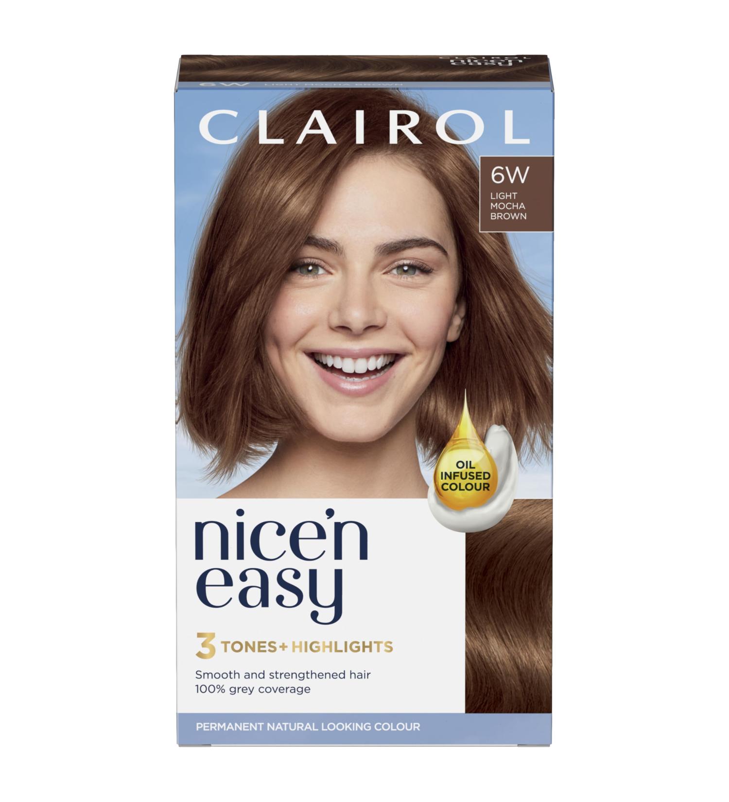 Clairol Clairol Nice'n Easy Cr me Natural Looking Oil Infused Permanent Hair Dye 6W Light Mocha Brown - Buy Online on GoSupps.com