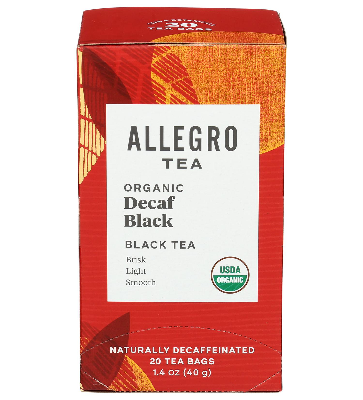 Allegro Tea Organic Decaf Black Tea Bags - 20 ct | Premium Quality, Natural Flavor | Shop Now - Buy Online on GoSupps.com