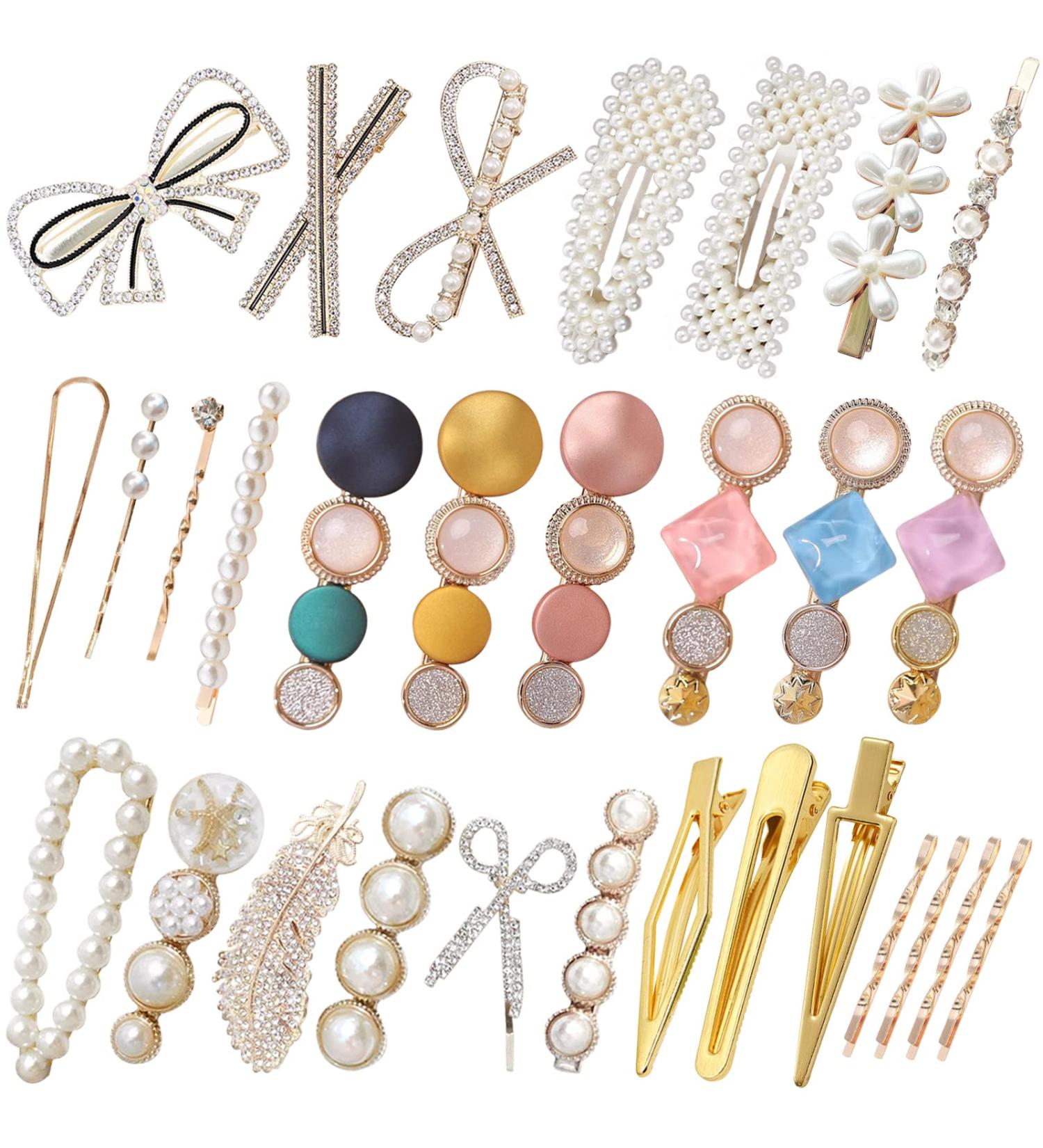 KEYRI 30 Pcs Pearl Hair Clips - Women's Hair Barrettes & Accessories Set - Buy Online on GoSupps.com