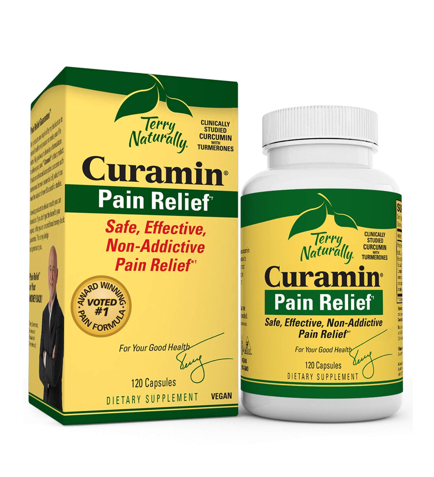 Terry Naturally Curamin Pain Relief - 120 Capsules for Effective Natural Pain Management - Buy Online on GoSupps.com