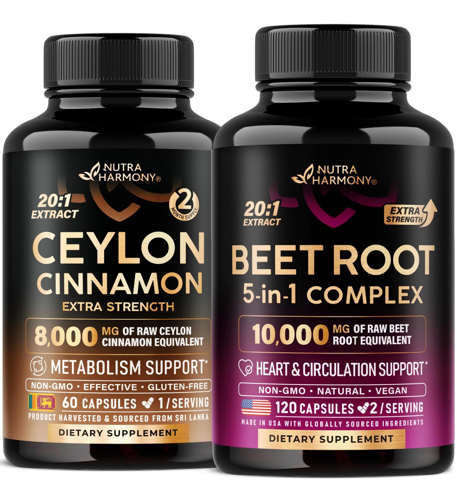 NUTRAHARMONY Ceylon Cinnamon & Beet Root Capsules