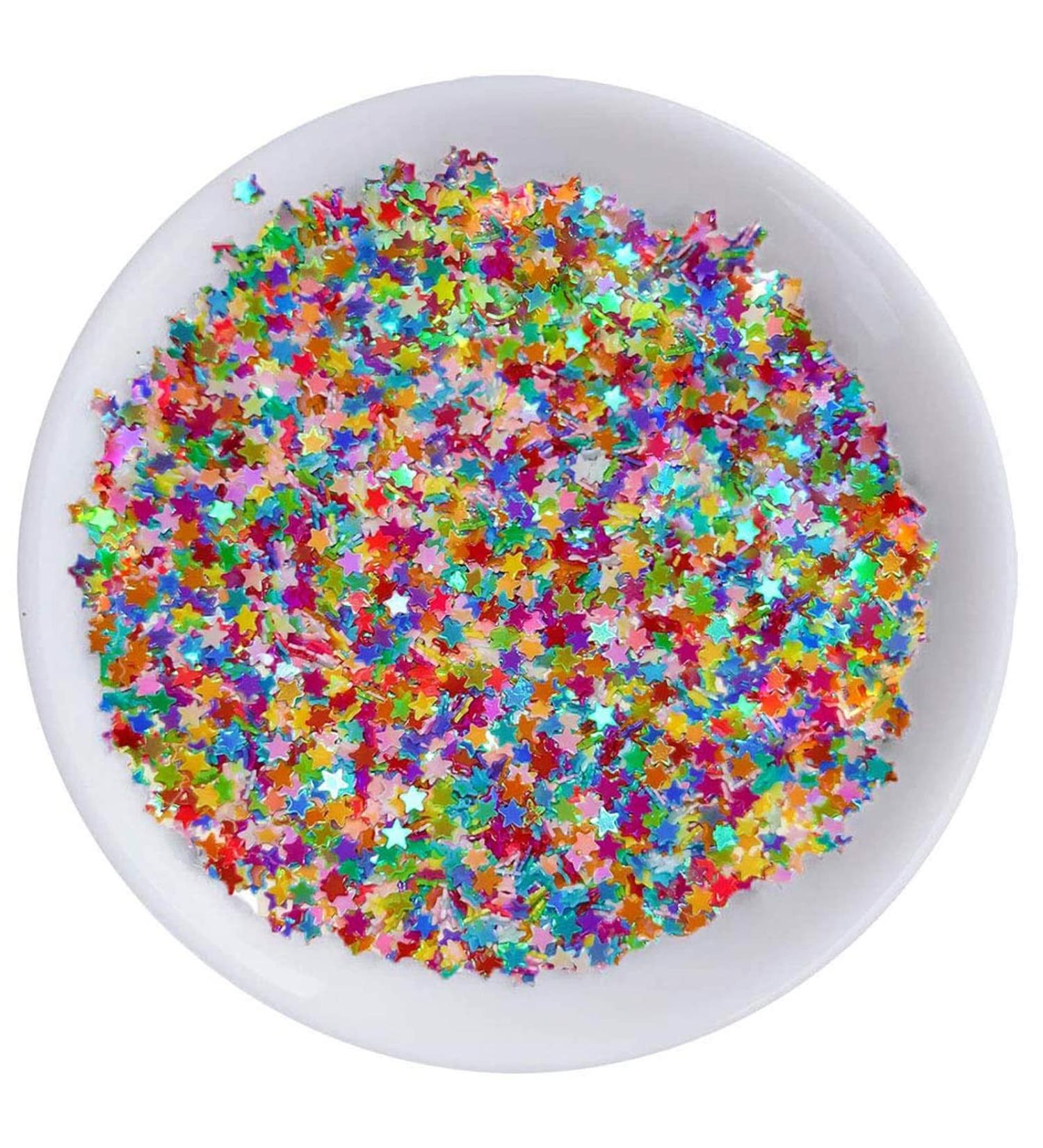 Star Shape Glitter Confetti - 10g Multicolor for Christmas Cards, DIY Home Decor, Nail Art - Buy Online on GoSupps.com