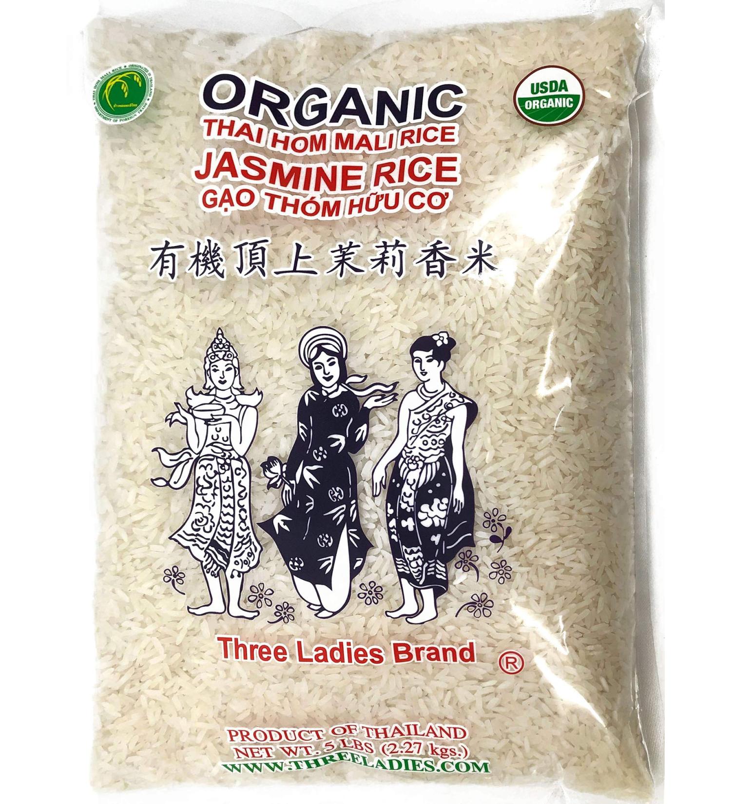 Three Ladies Organic Thai Jasmine Rice 5lbs - Product of Thailand - Buy Online on GoSupps.com
