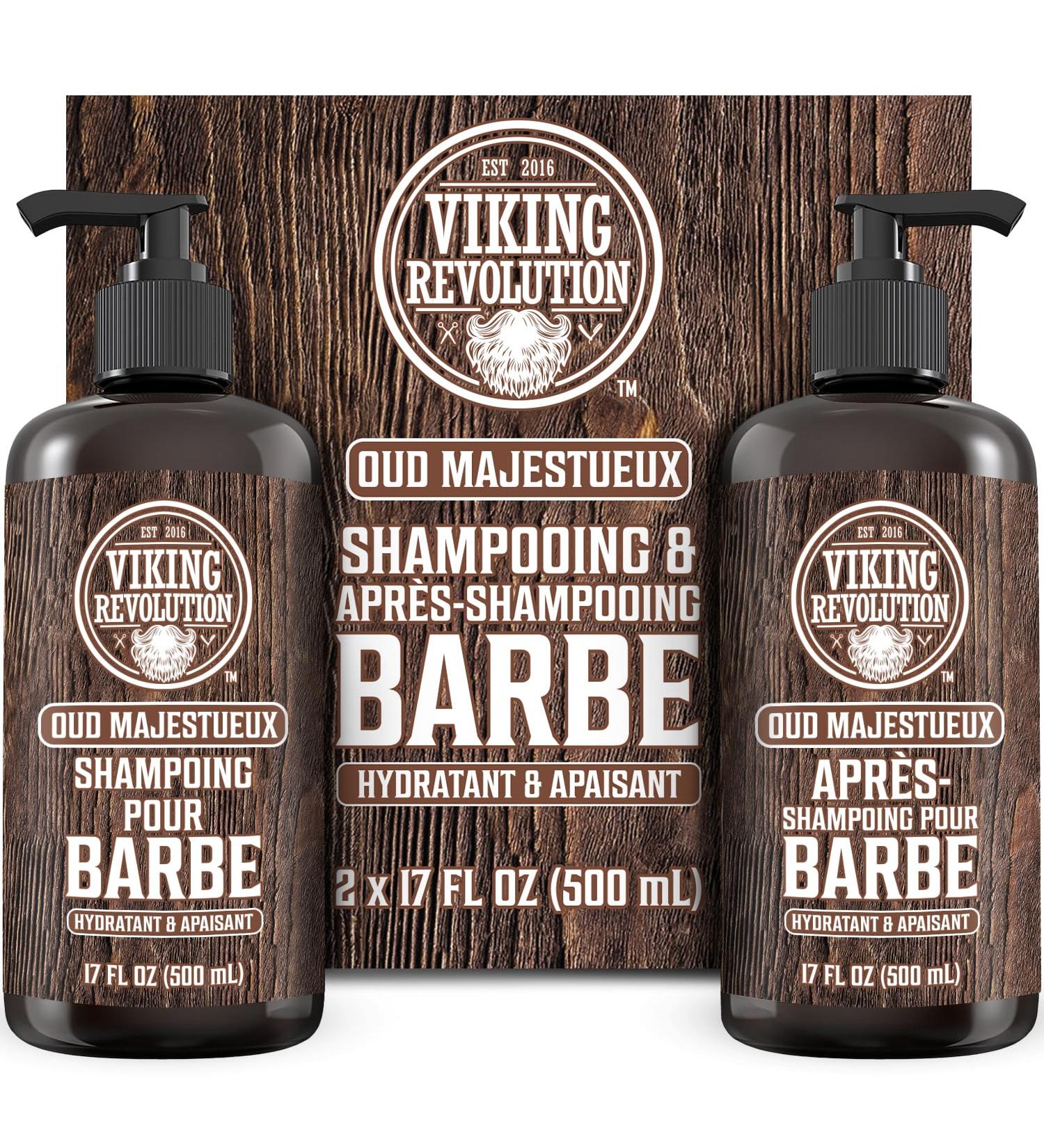 Viking Revolution - Shampoing Barbe Homme & Apr s Shampoing Barbe Homme - Huile d'Argan & de Jojoba - Adoucit & Renforce - Oud Majestueux - 500 ml x 2 500 ml (Lot de 2) - Buy Online on GoSupps.com
