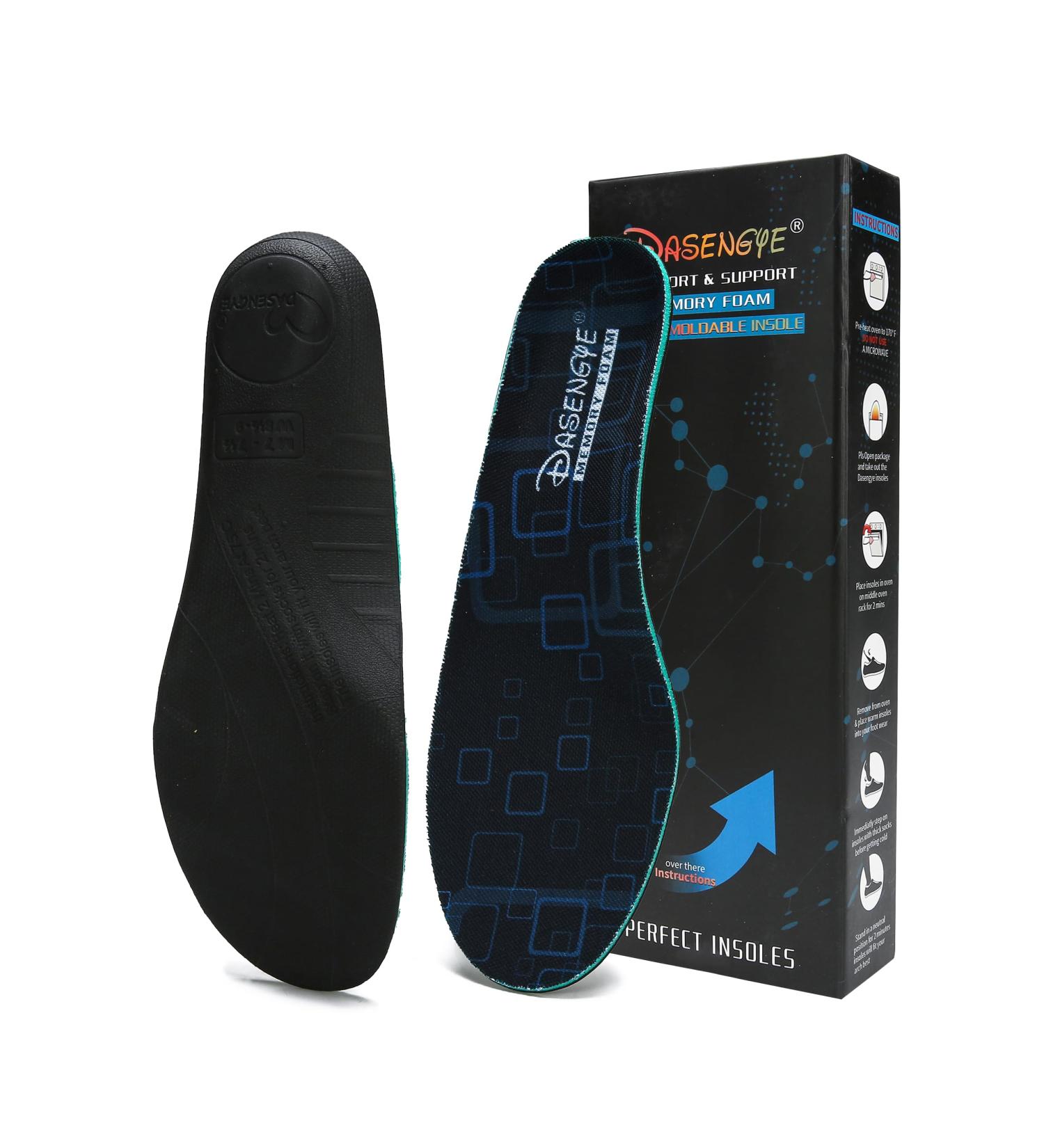Plantar Fasciitis Insoles for Pain Relief | Heat Moldable Orthopedic Arch Support | Size 5.5-6 Black Women - Buy Online on GoSupps.com