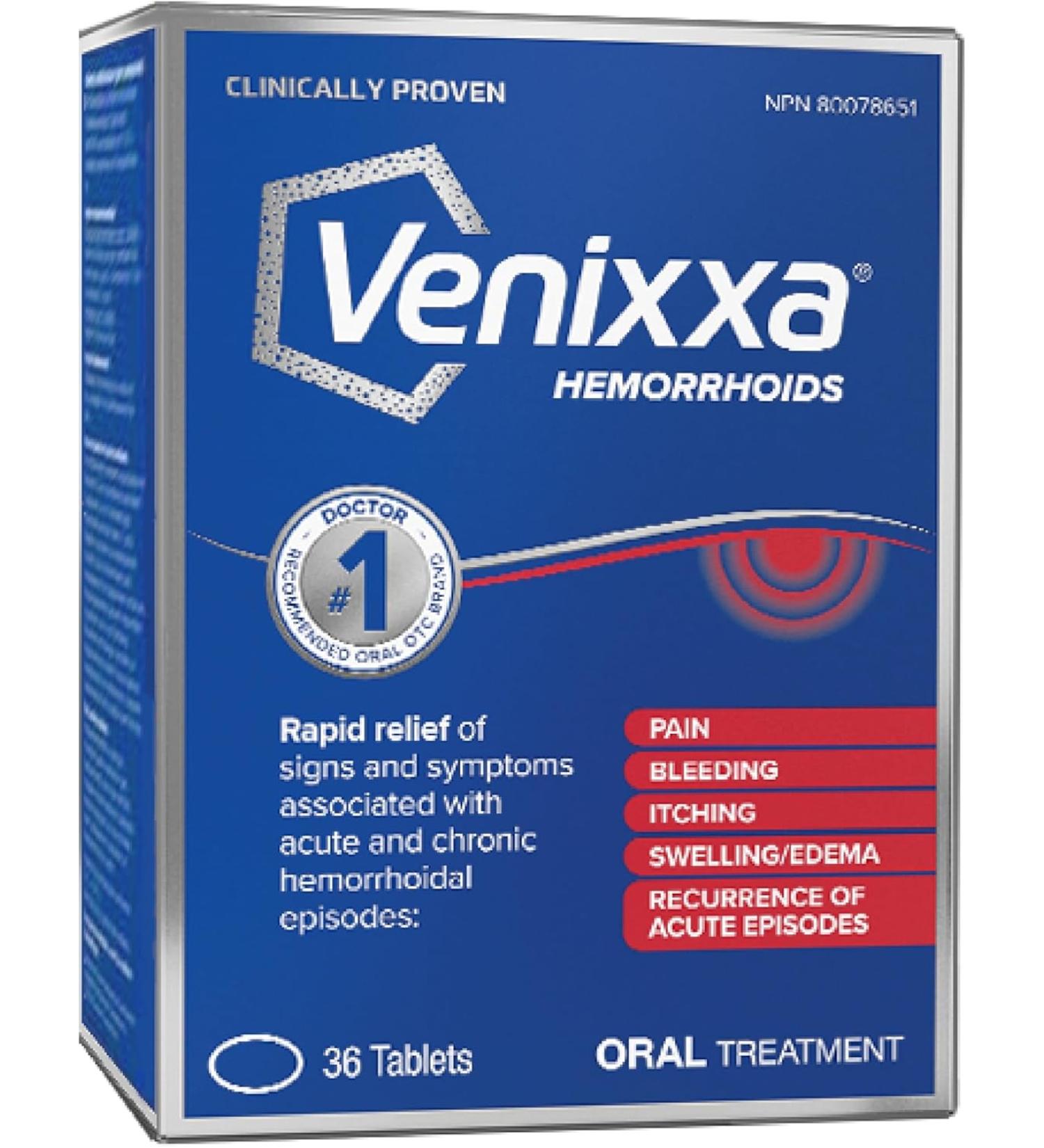 VENIXXA 500MG Hemorrhoids 36's - Fast Relief for Hemorrhoid Symptoms | Buy Online - Buy Online on GoSupps.com