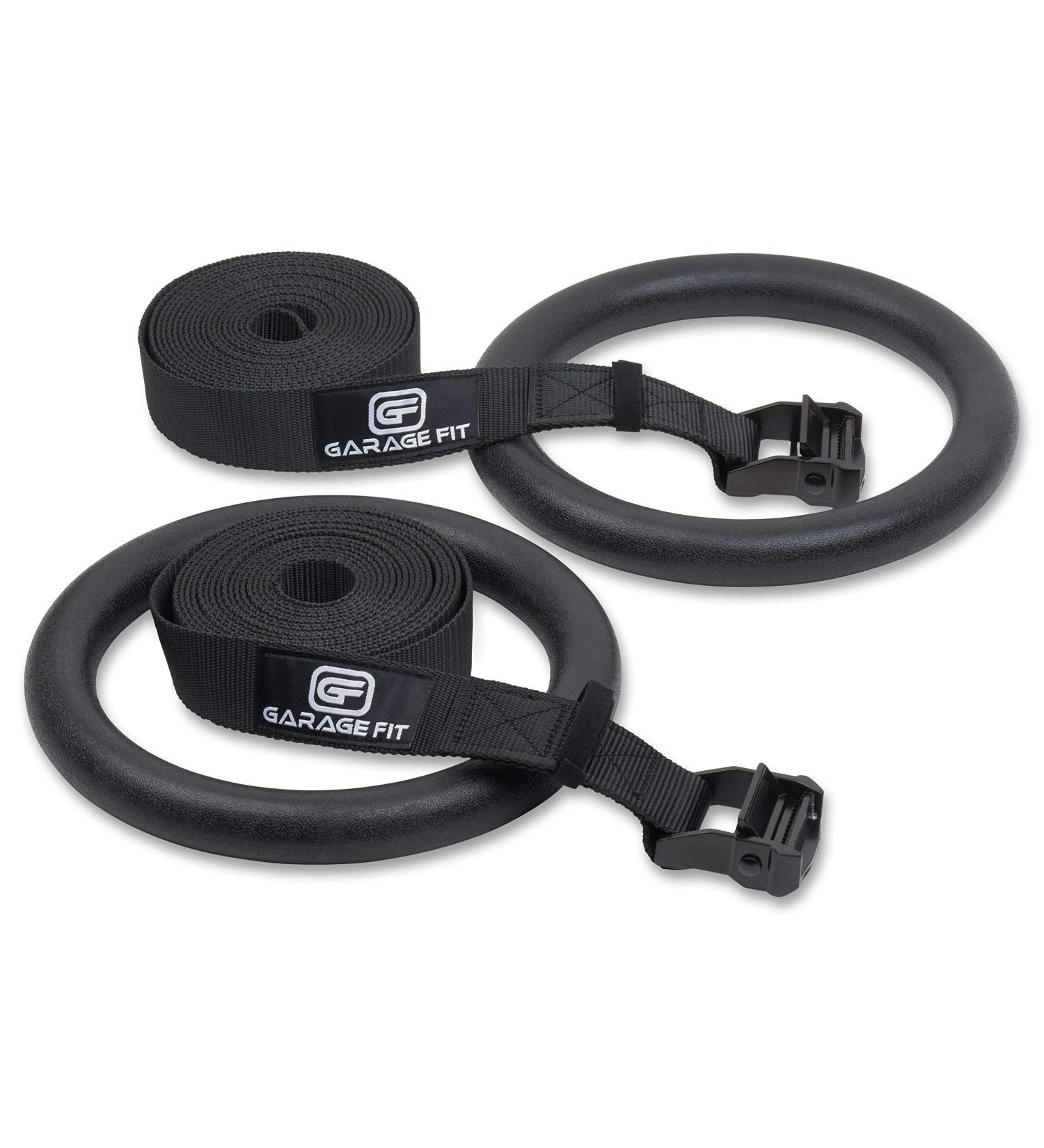Garage Fit Gymnastic Rings - Premium Heavy Duty Cross Training & Fitness Exercise Rings in Black - Buy Online on GoSupps.com