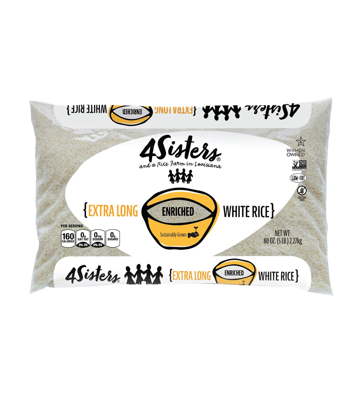 4 Sisters Long Grain White Rice â€“ Enriched 80 oz | Premium Quality - Buy Online on GoSupps.com