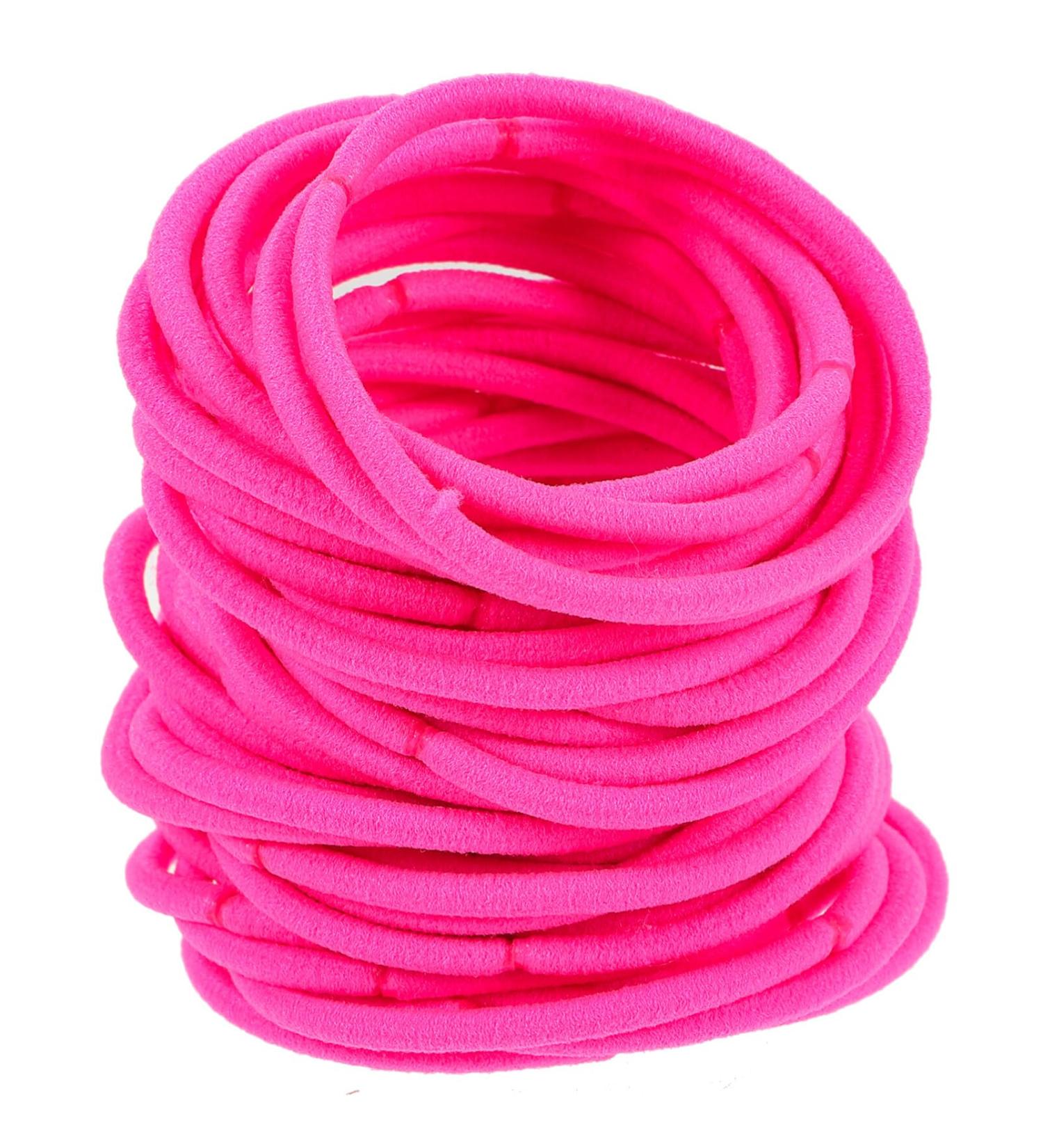 Frcolor Elastic Hair Ties - No Metal No Damage Ponytail Holders (Pack of 50) - Soft Pink Rubber Bands for All Hair Types - International Shipping Available - Buy Online on GoSupps.com