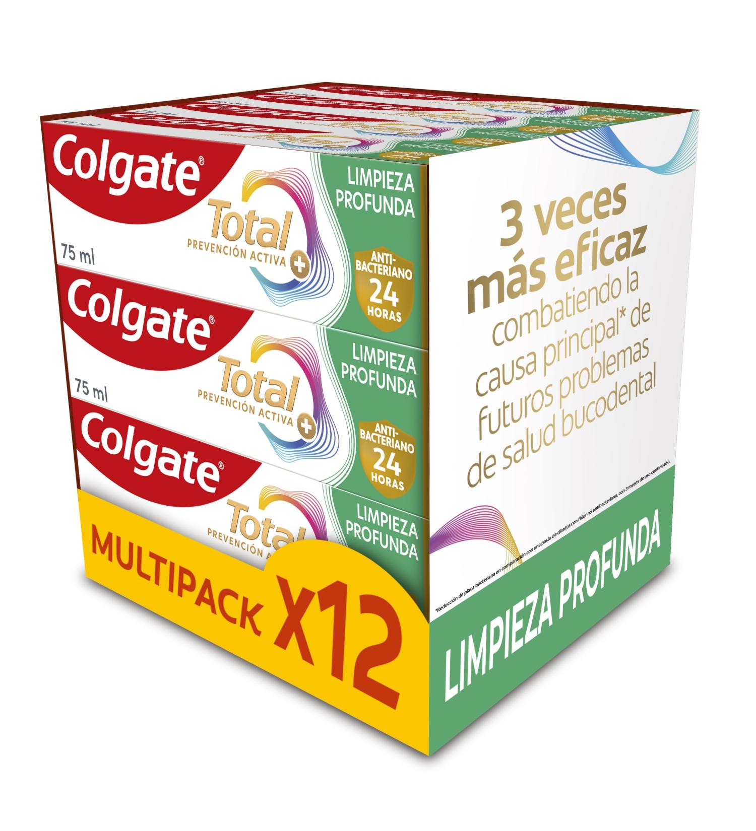 Colgate Colgate Total Prevention Active Deep Clean Toothpaste 75 ml | 3 times more effective at fighting the main cause* of the most common oral problems | 24-hour protection - Buy Online on GoSupps.com