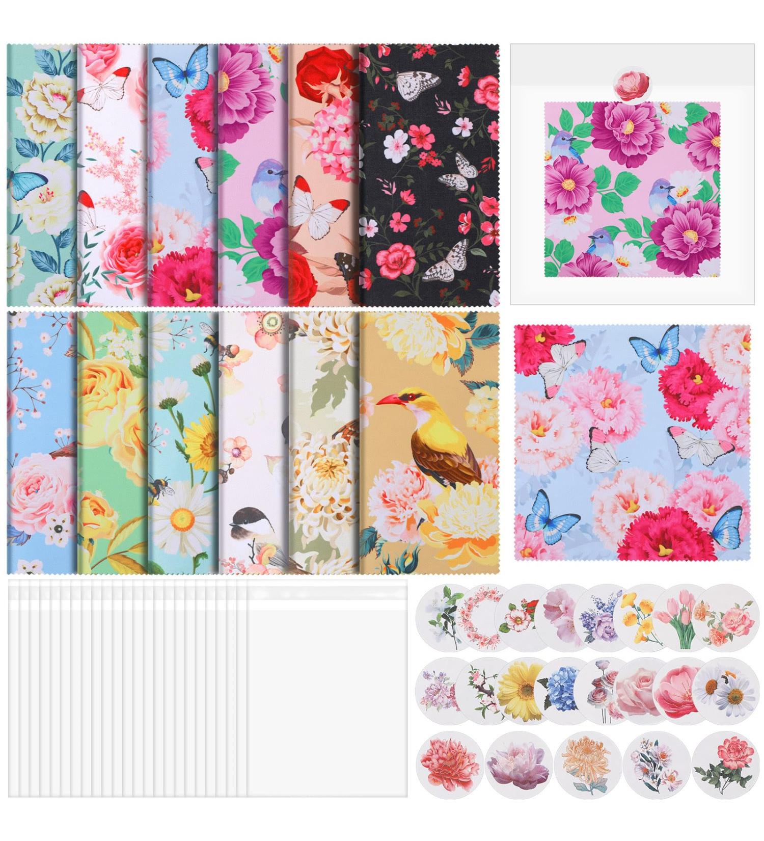 24 Pcs Microfiber Glasses Cleaning Cloths - 6x6 Multi-Color Eye Glass Wipes with Cute Flower Design | Perfect Graduation Gifts & Lenses Care - Buy Online on GoSupps.com