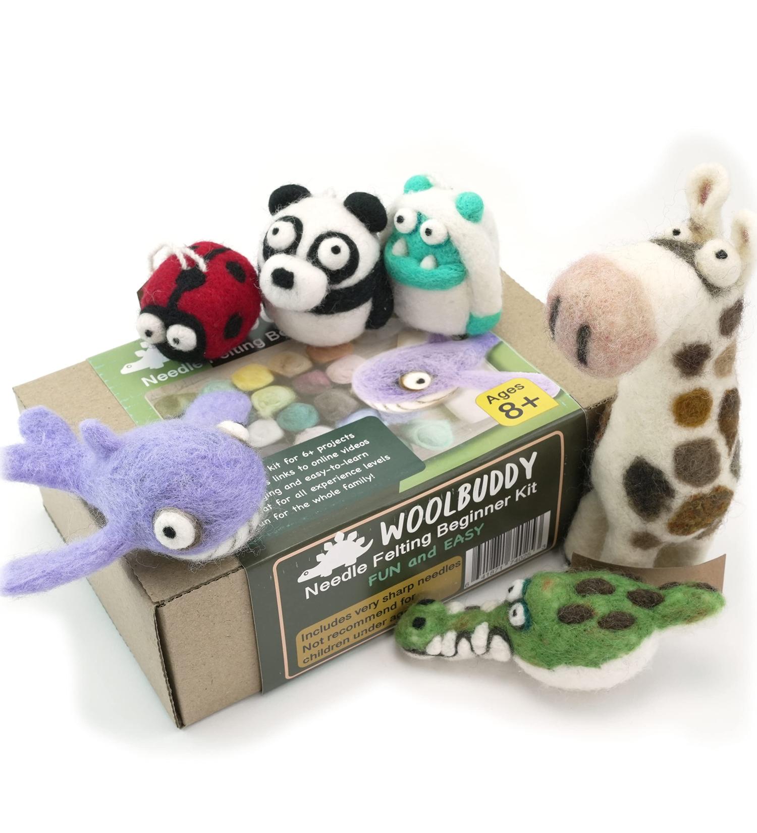 Woolbuddy Needle Felting Kit - Beginner Craft Kit with Tools, 40 Colored Wool, Instruction - for Adults and Kids - Buy Online on GoSupps.com