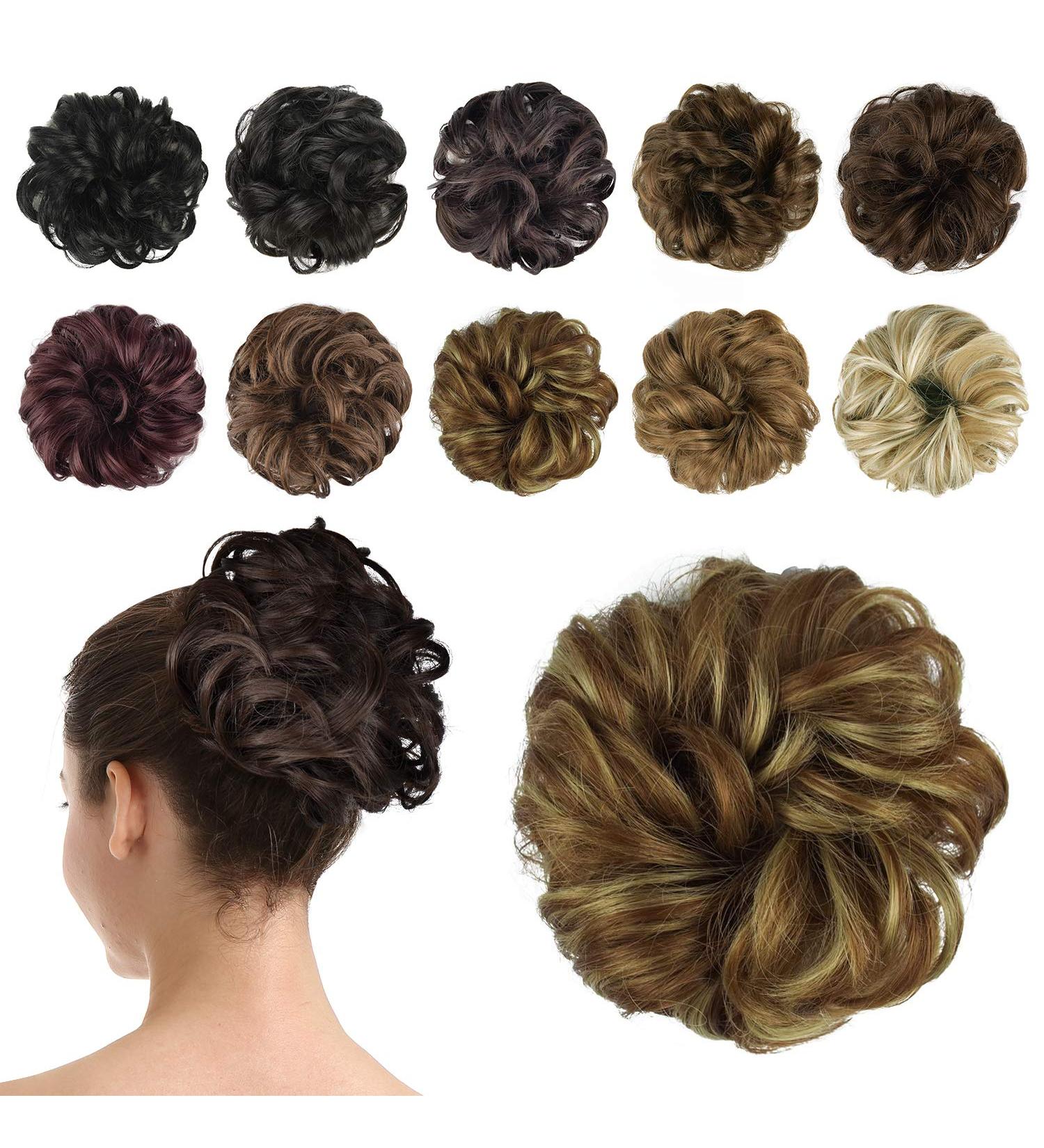 BARSDAR Hair Bun Extensions - Brown & Blonde Ponytail Updo Scrunchies for Women - Buy Online on GoSupps.com