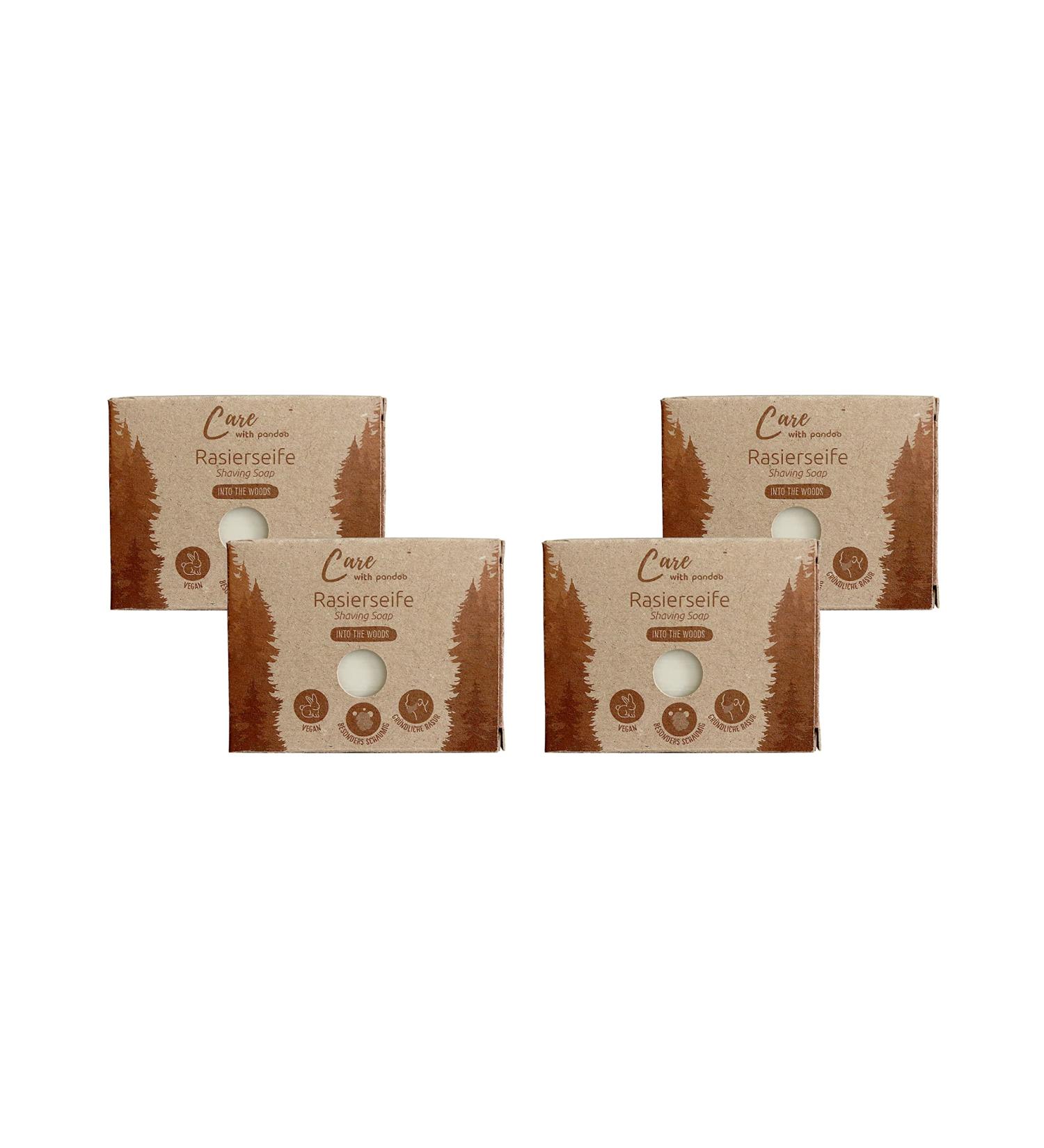 pandoo Shaving soap 100 g Into the Woods natural soap value pack 4 pieces - Buy Online on GoSupps.com