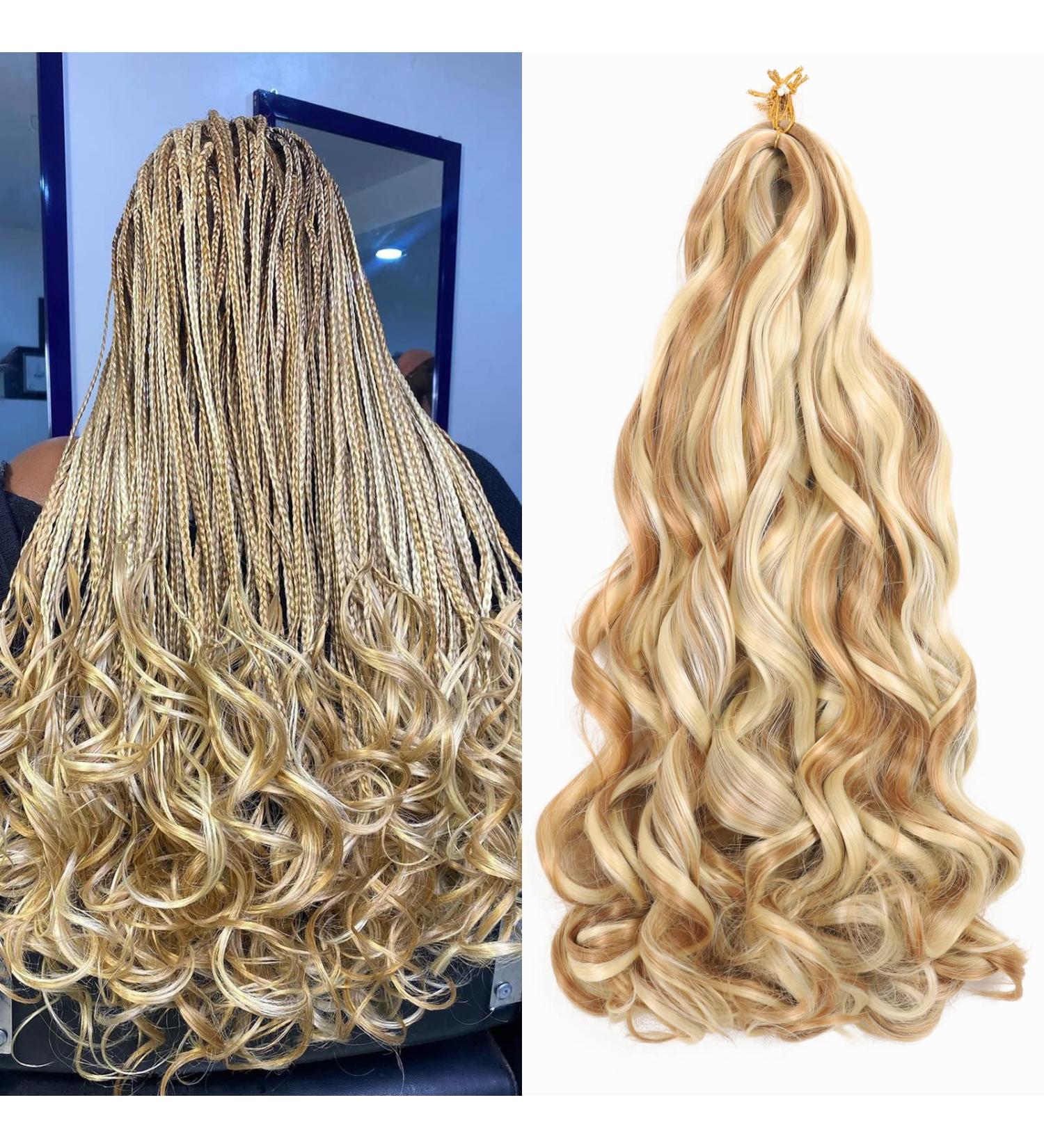 French Curly Braiding Hair 22 Inch Packs of 8 P27/613 - Pre-Stretched Wavy Extensions for Black Women - Buy Online on GoSupps.com