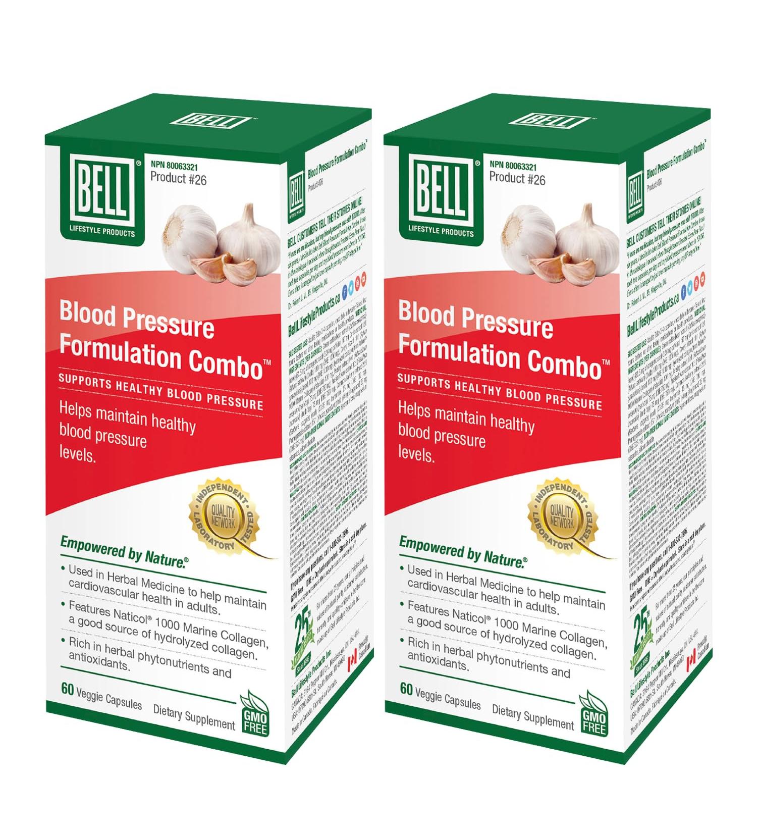 Bell Blood Pressure Formulation Combo - 2 Pack Combo - Unique Natural Blend of Green Coffee Bean Extract Garlic & Celery Seed Extract - Lower Blood Pressure Supplements - 60 capsules Vegan Non-GMO 60 count (Pack of 2) - Buy Online on GoSupps.com