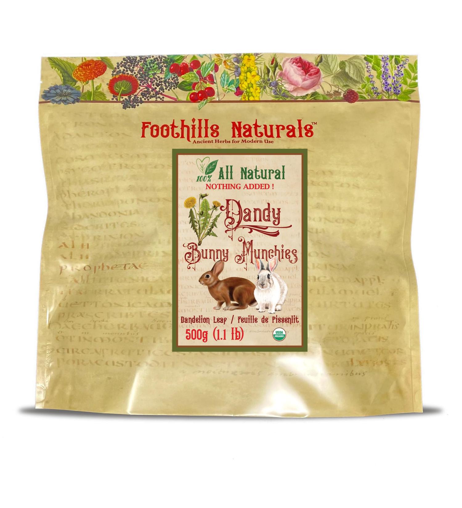 Foohills Naturals Bunny Munchies Organic - 500g Dandelion - Buy Online on GoSupps.com