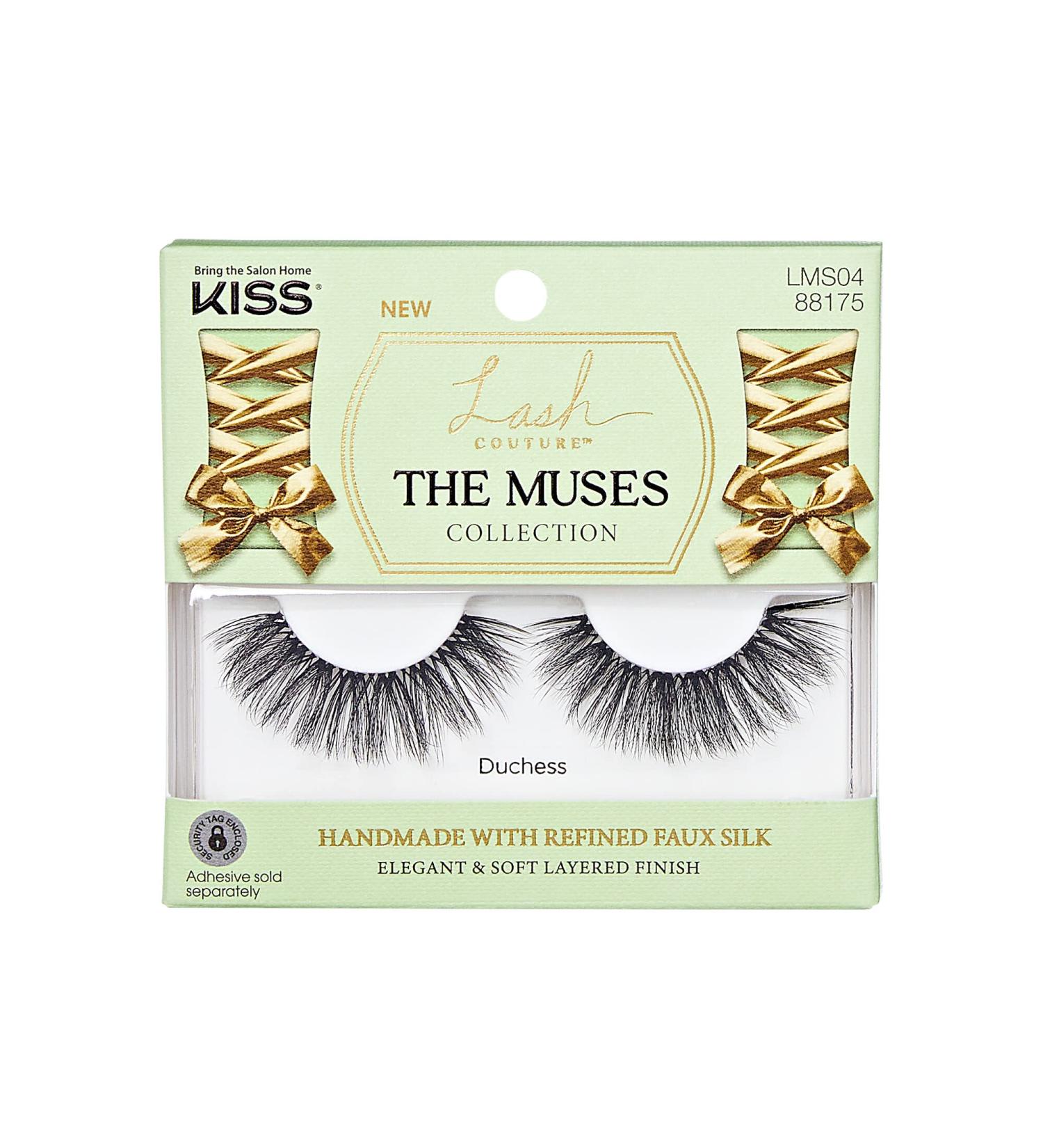 KISS Lash Couture The Muses Collection False Eyelashes - Duchess Black Wispy Doll-Like Faux Silk | Contact Lens Friendly & Cruelty Free - 1 Pair - Buy Online on GoSupps.com