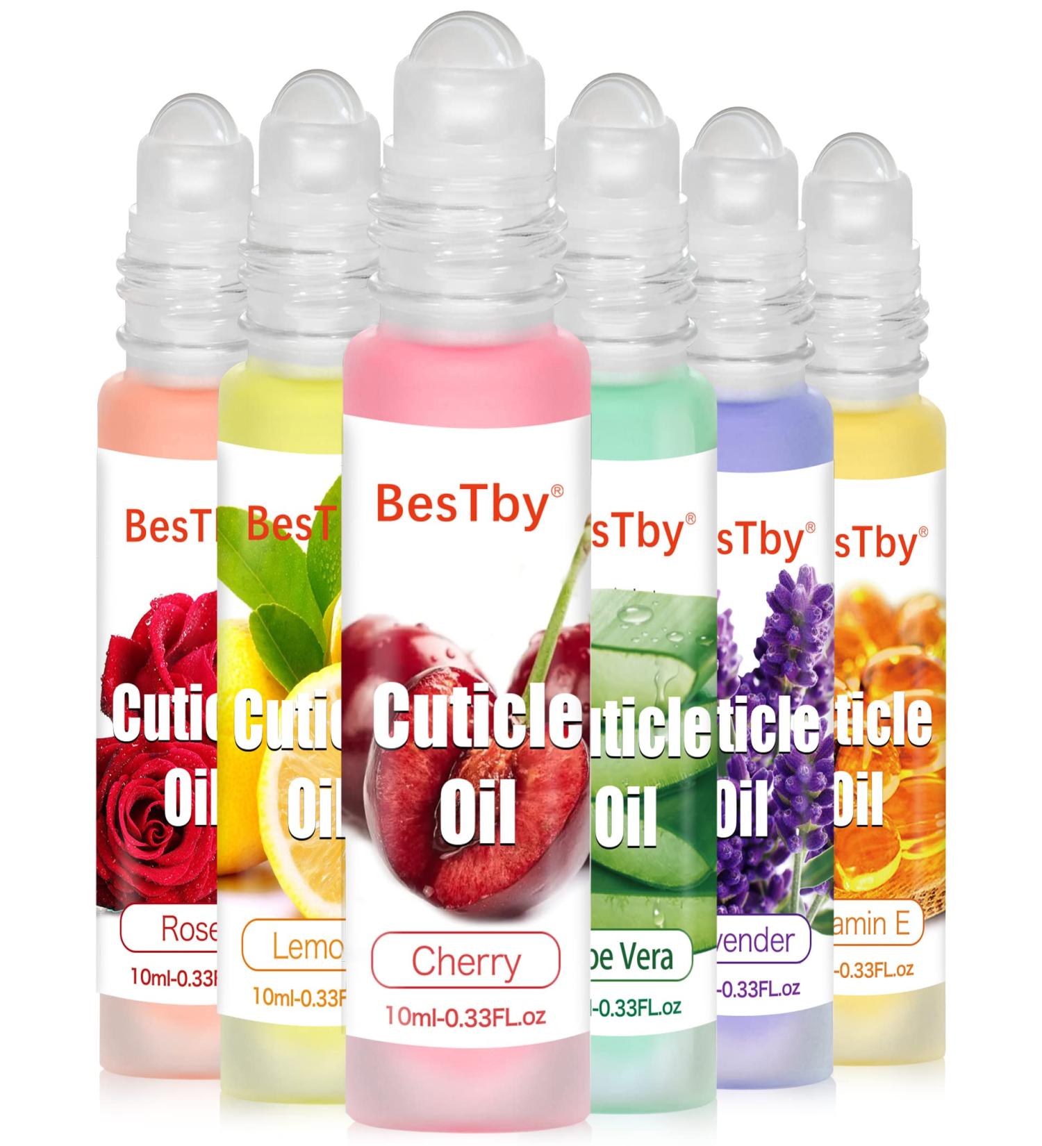 BesTby Cuticle Oil - Repairs Dry and Damaged Nails, Moisturizes and Strengthens - 6pcs/10ml Rollerball - Buy Online on GoSupps.com